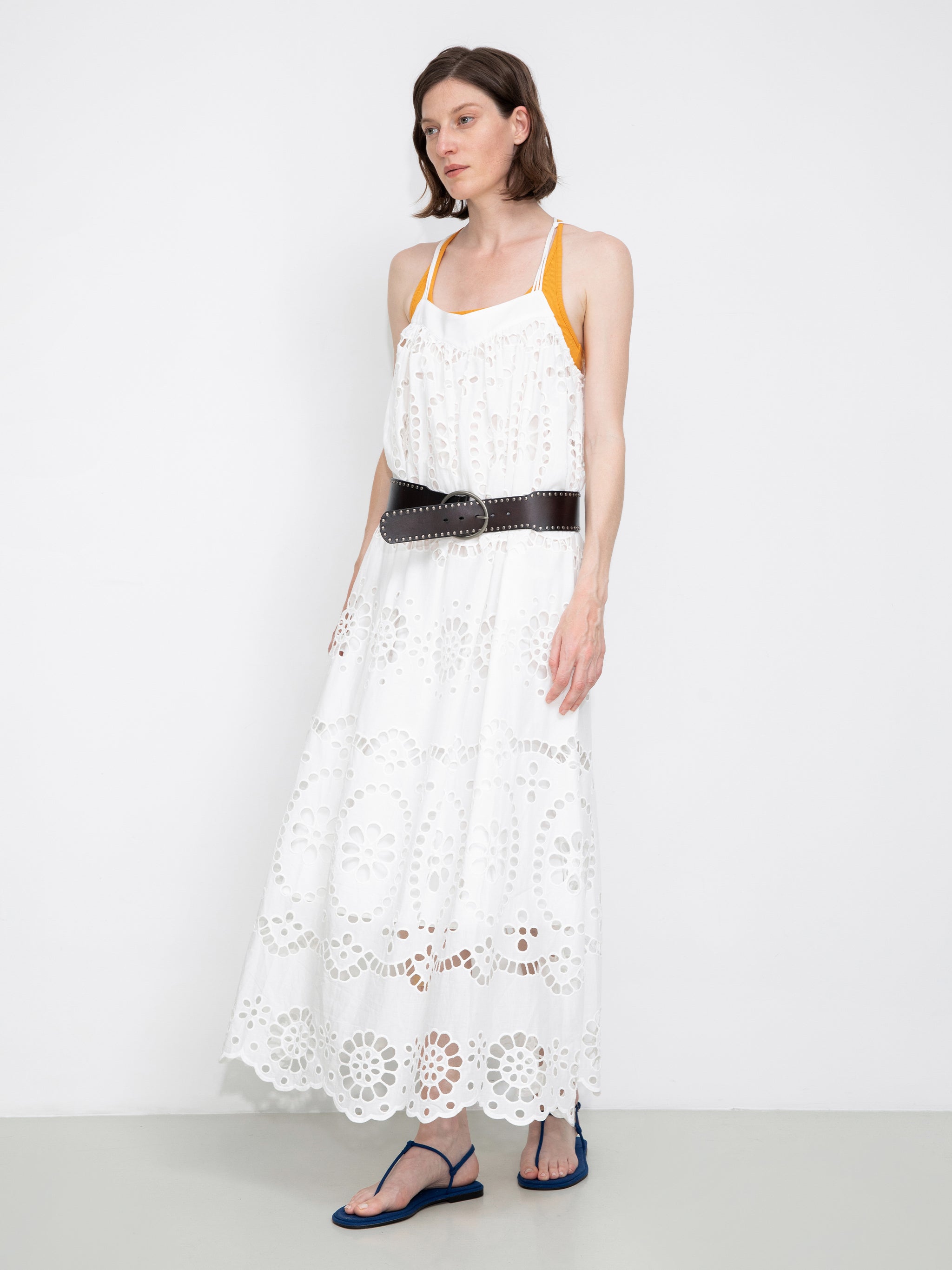 Heavily Embroidered Eyelet Floral Cami Dress-4