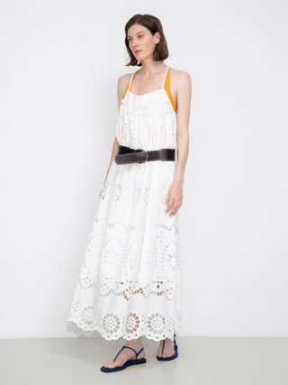 Heavily Embroidered Eyelet Floral Cami Dress