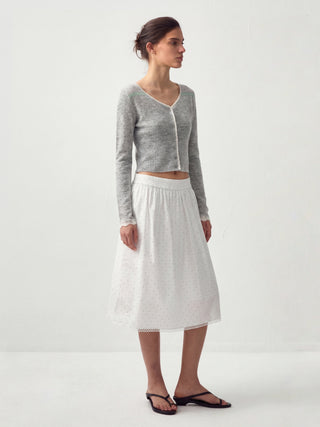 CUBIC Contrast Wool Blend Lace Cardigan