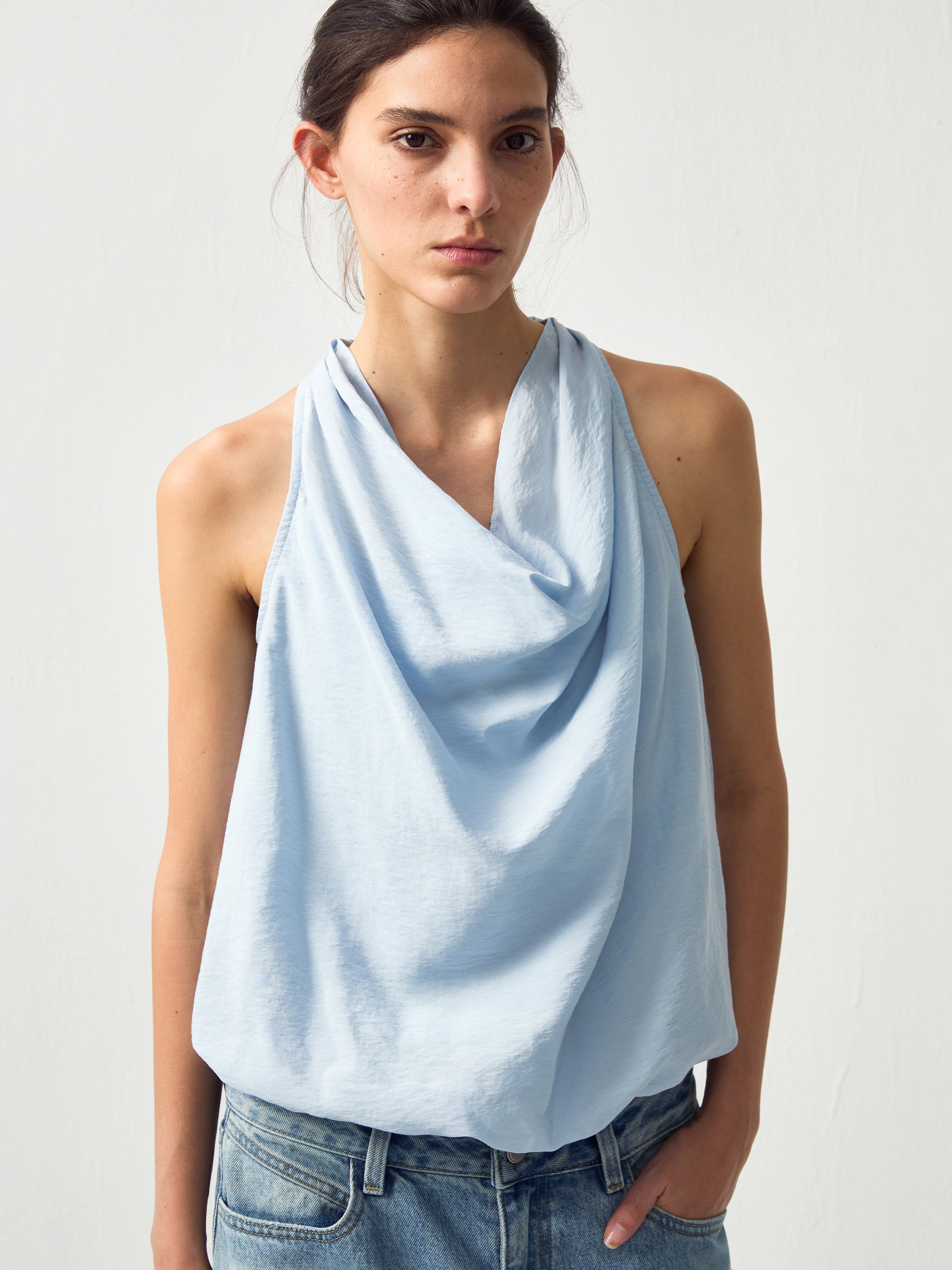 CUBIC Solid Halter Neck Camisole-5