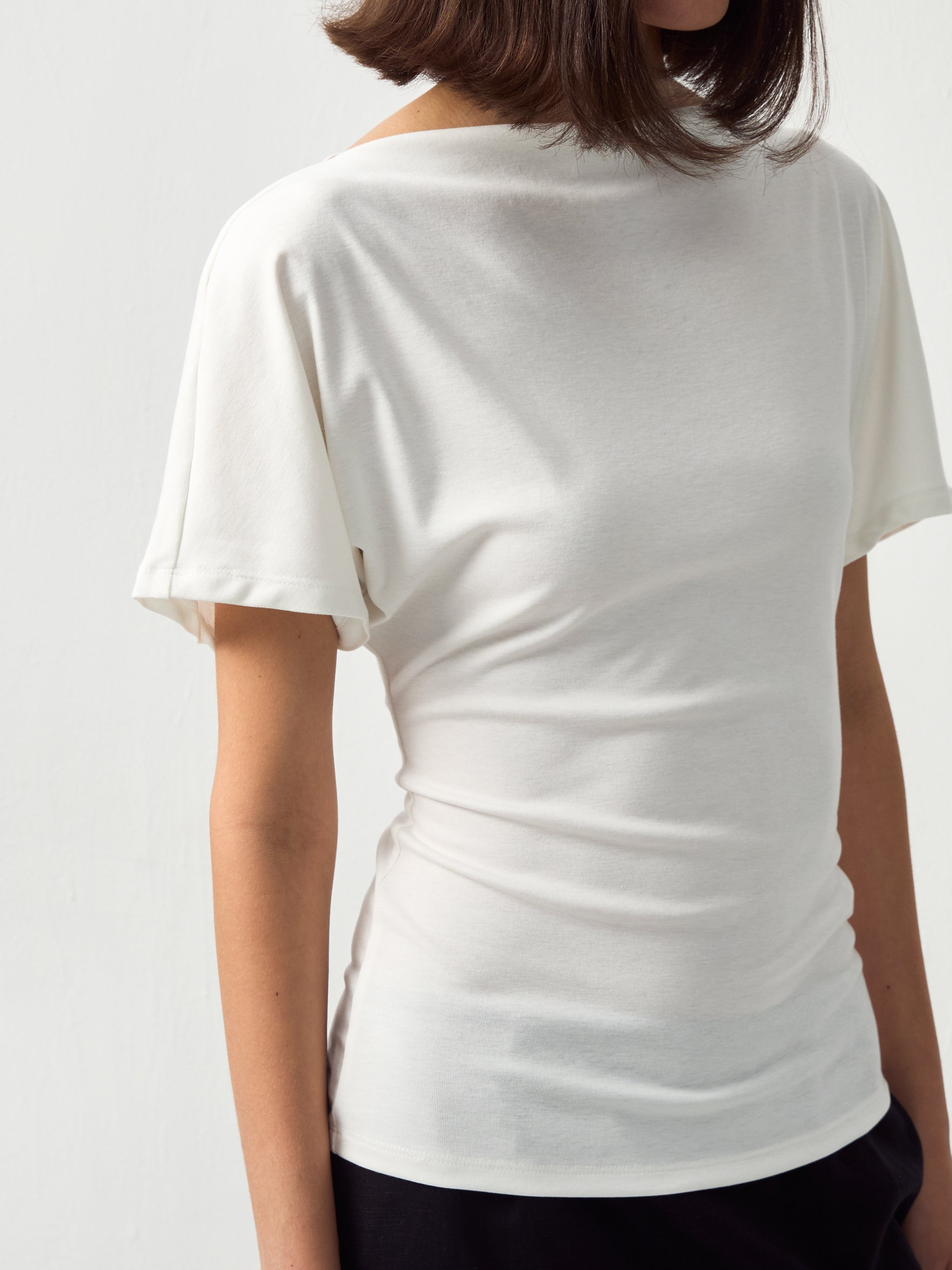 CUBIC Lyocell Blend Off-Shoulder Fitted Top-2