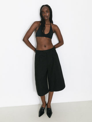 Casual A-Line Wide-Leg Cropped Blazer Pants