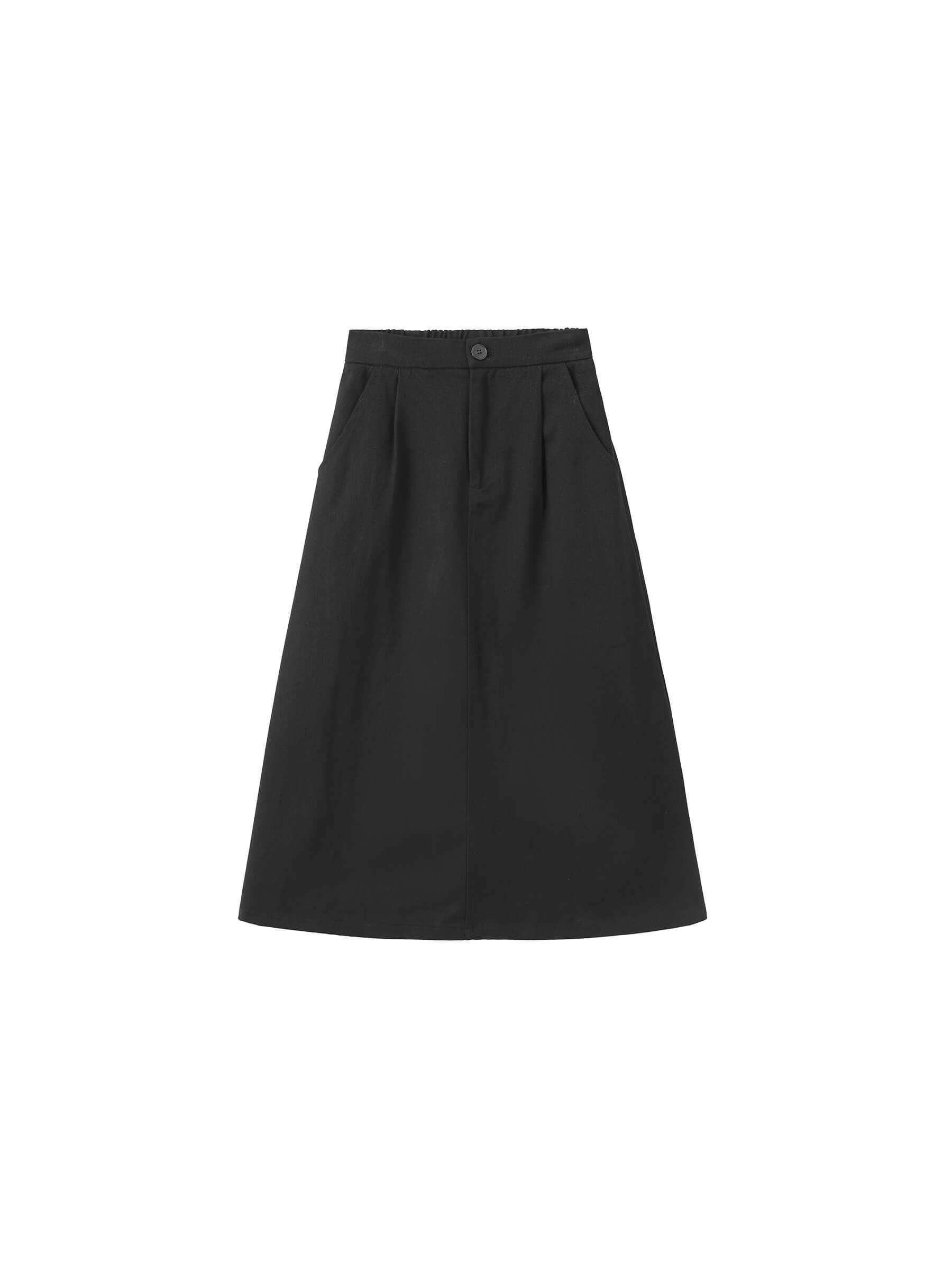 Black High Waist Pleated Dress-4