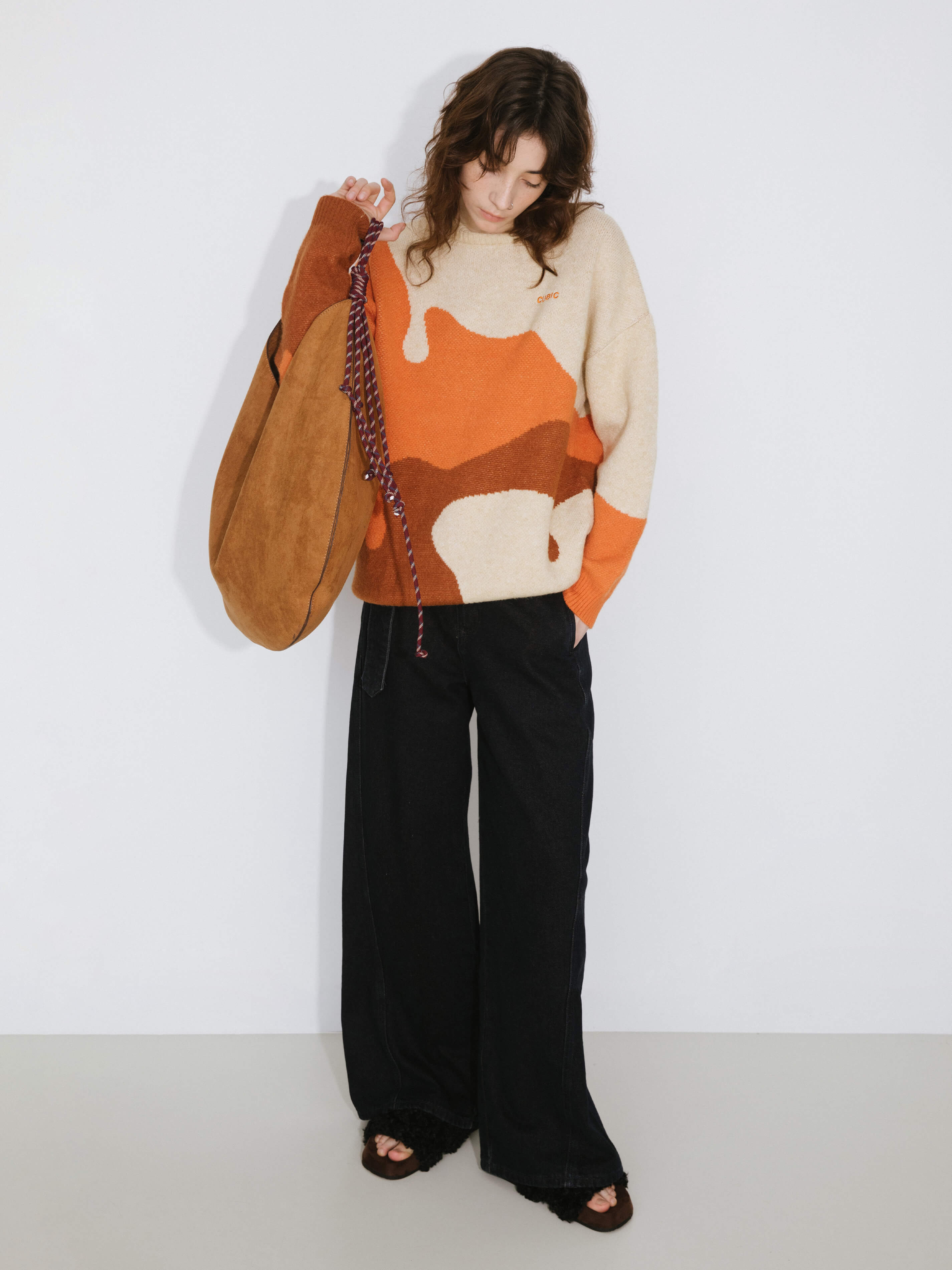 Melting Colour Block Oversized Knit Sweater-10
