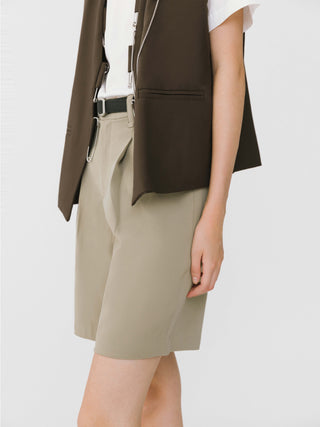 Asymmetric Cut Out Tailored Shorts