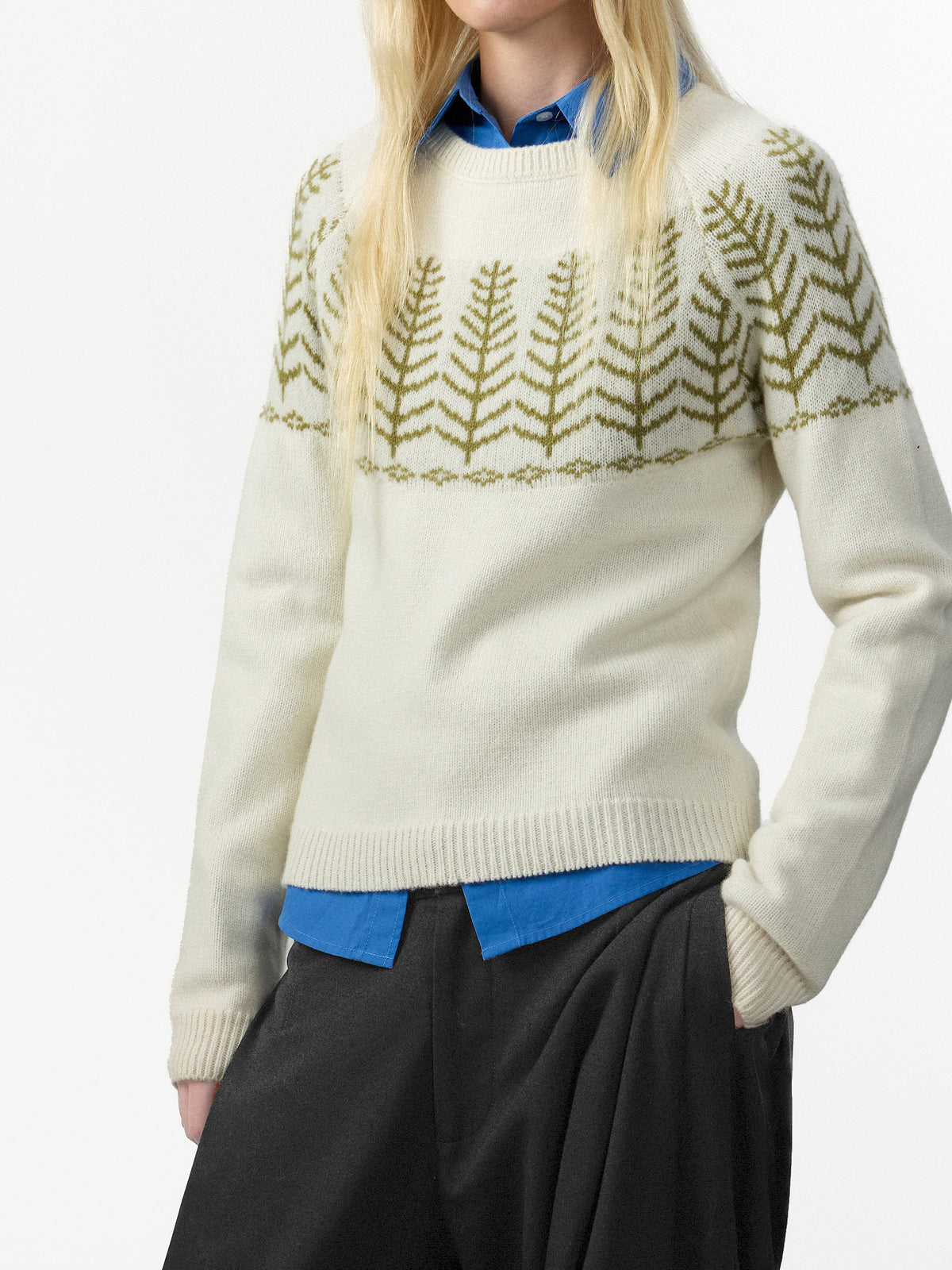 CUBIC Wool Pine Jacquard Sweater-4