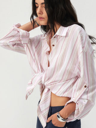 CUBIC Cotton-Blend Striped Oversized Shirt