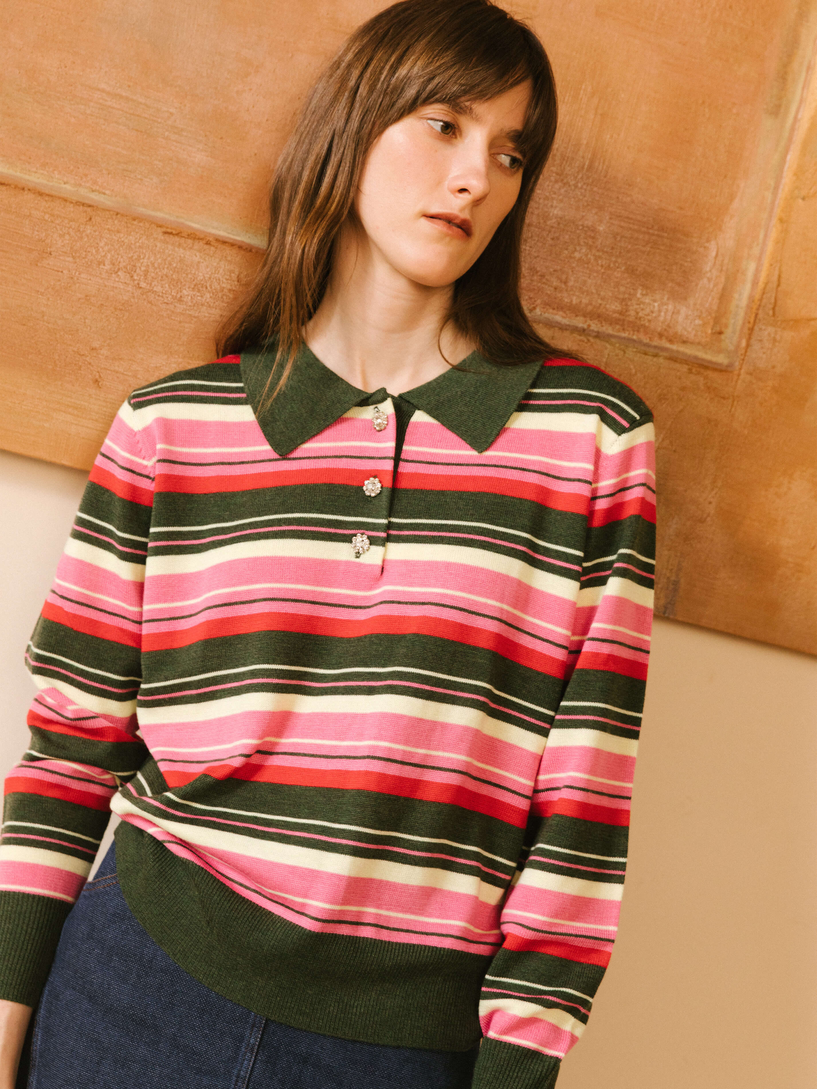 Striped Knitwear Jumper with Wool Blend-4