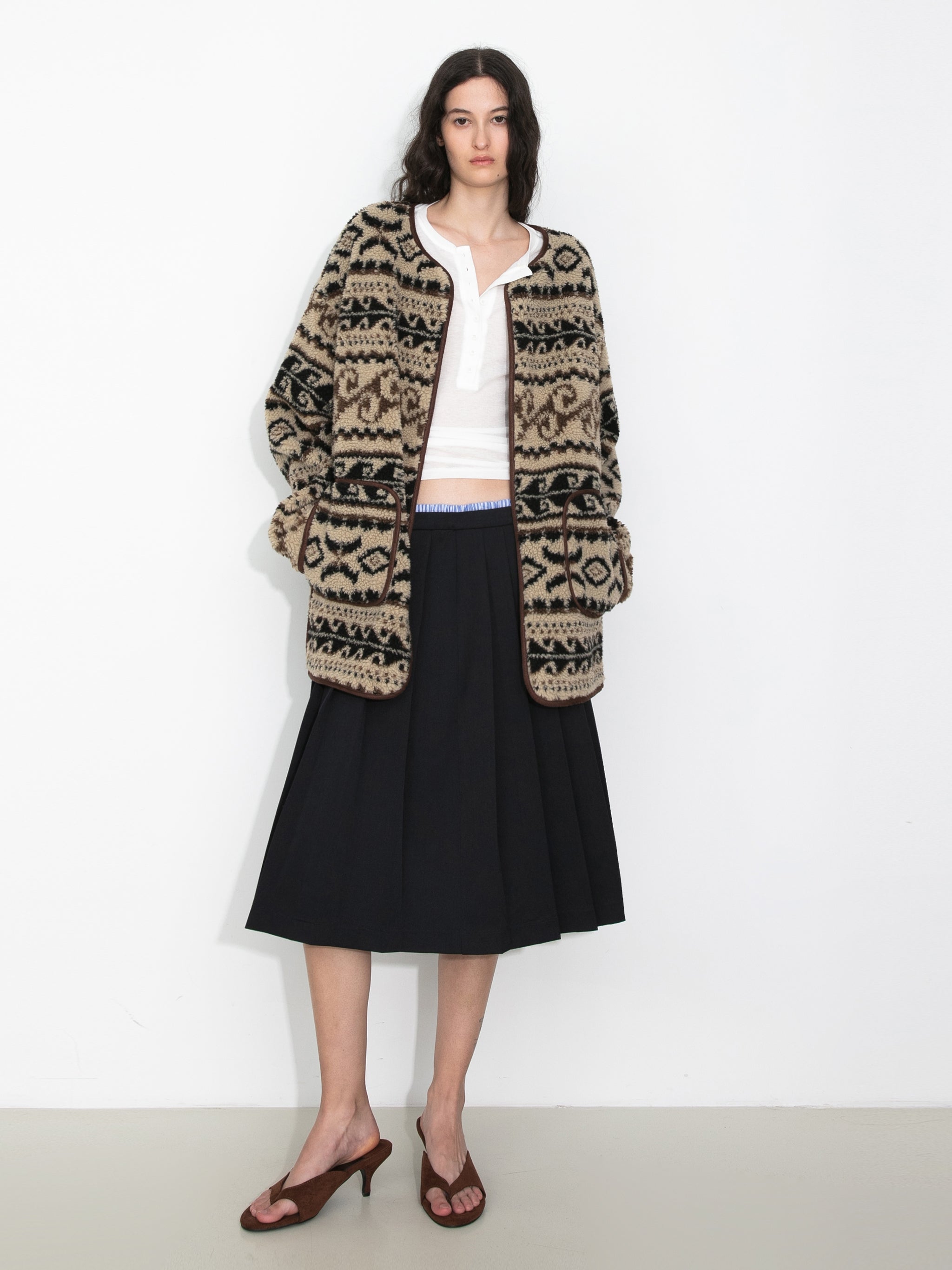 Paisley Faux Shearling Padded Jacket-4