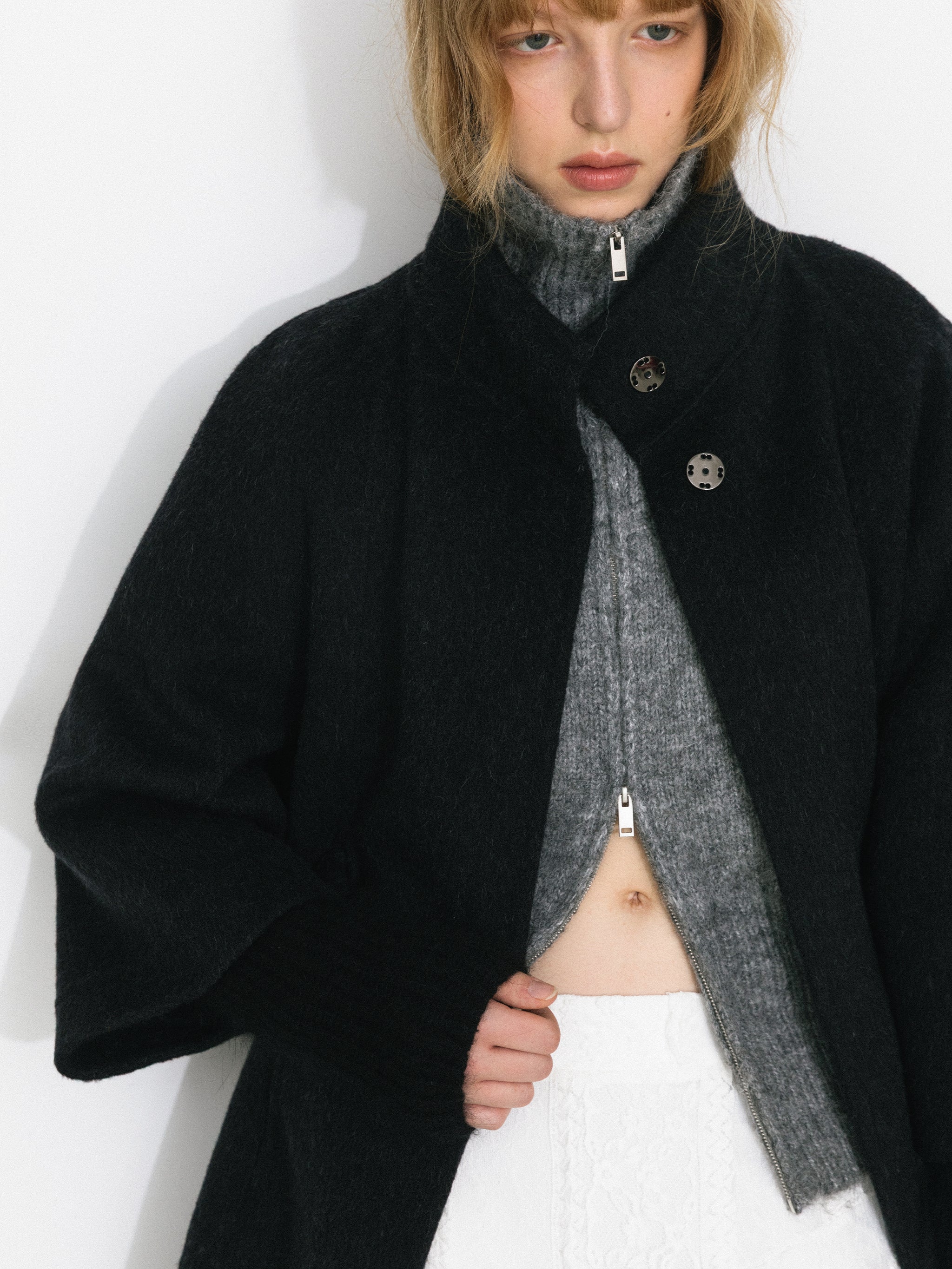Minimal Wool-Blend Waist-Defined Coat-4