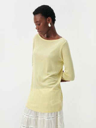 CUBIC Lyocell-Blend Boat Neck Long Sleeve Top