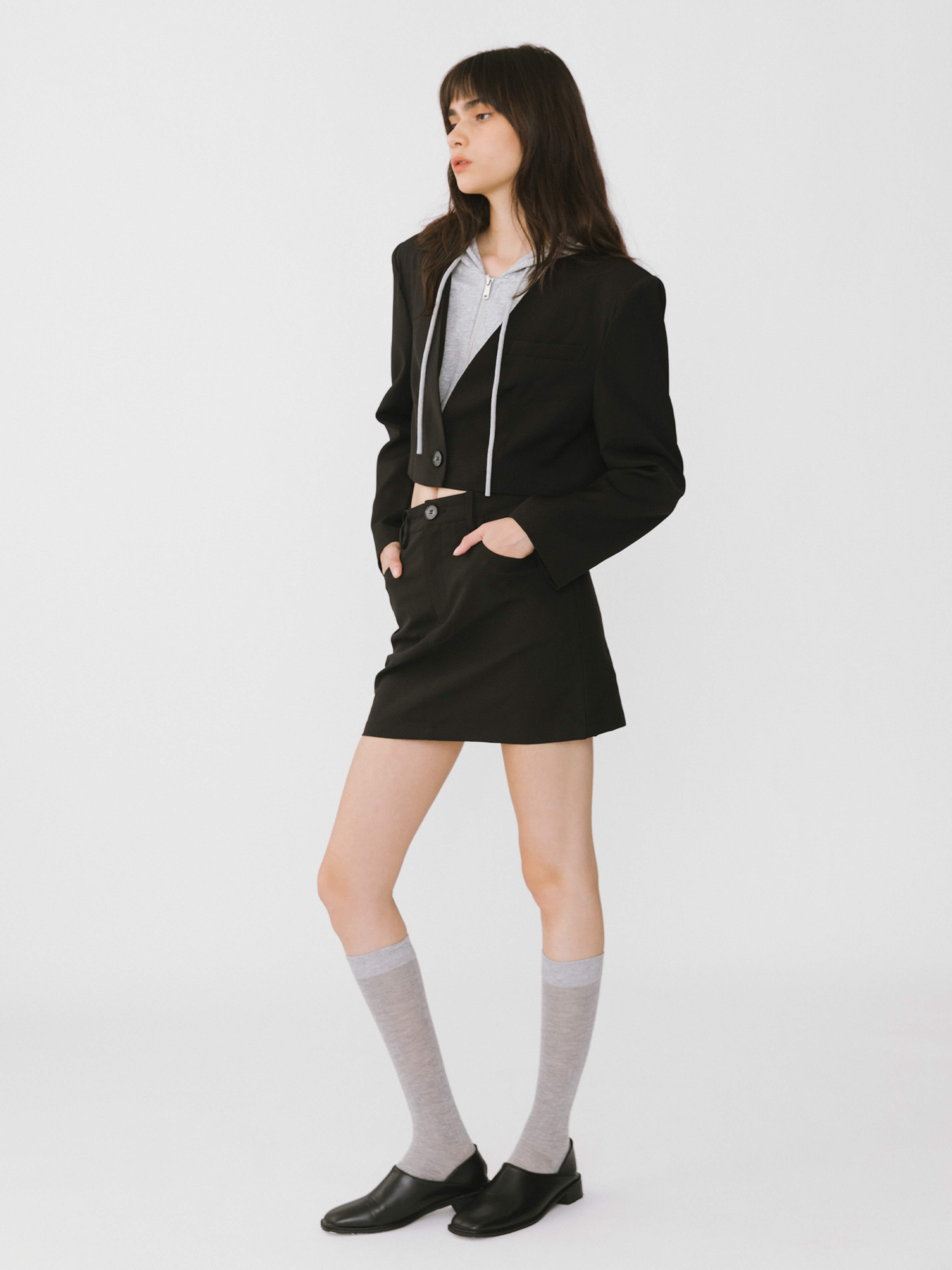 Heart Patch Tailored Mini Skirt-4