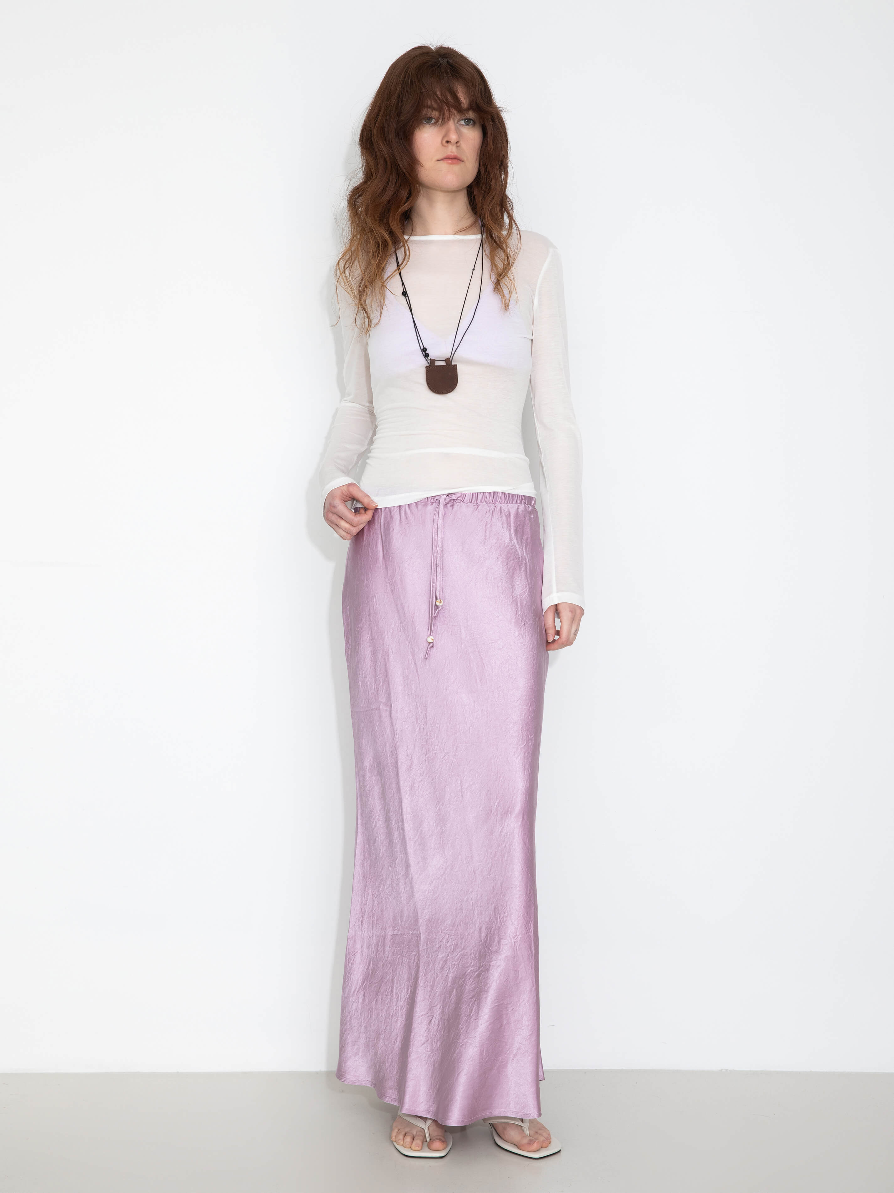 100% Heavyweight Acetate Bias Cut Skirt-8