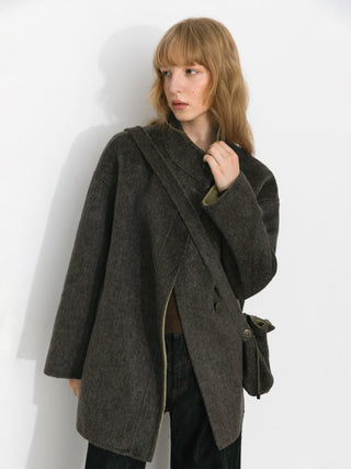 Wool-Blend Mid-Length Coat