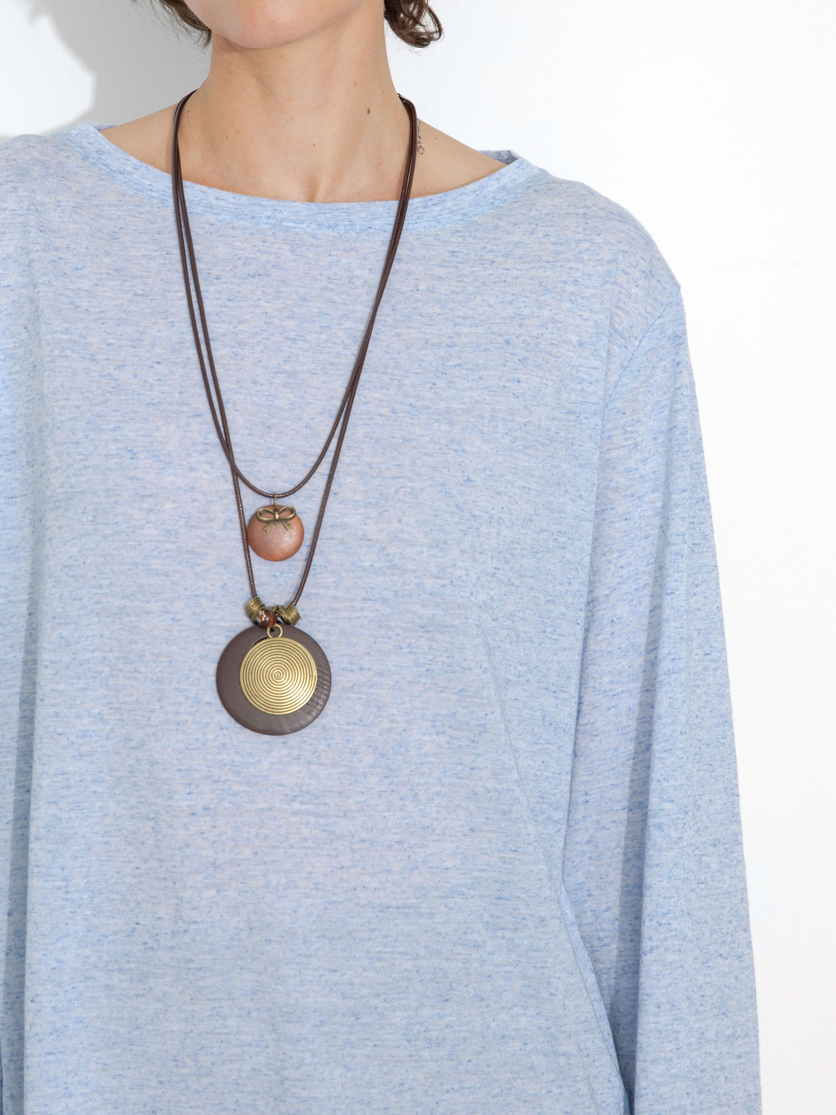 Loose Crew Neck Long Sleeve Knit Top-3