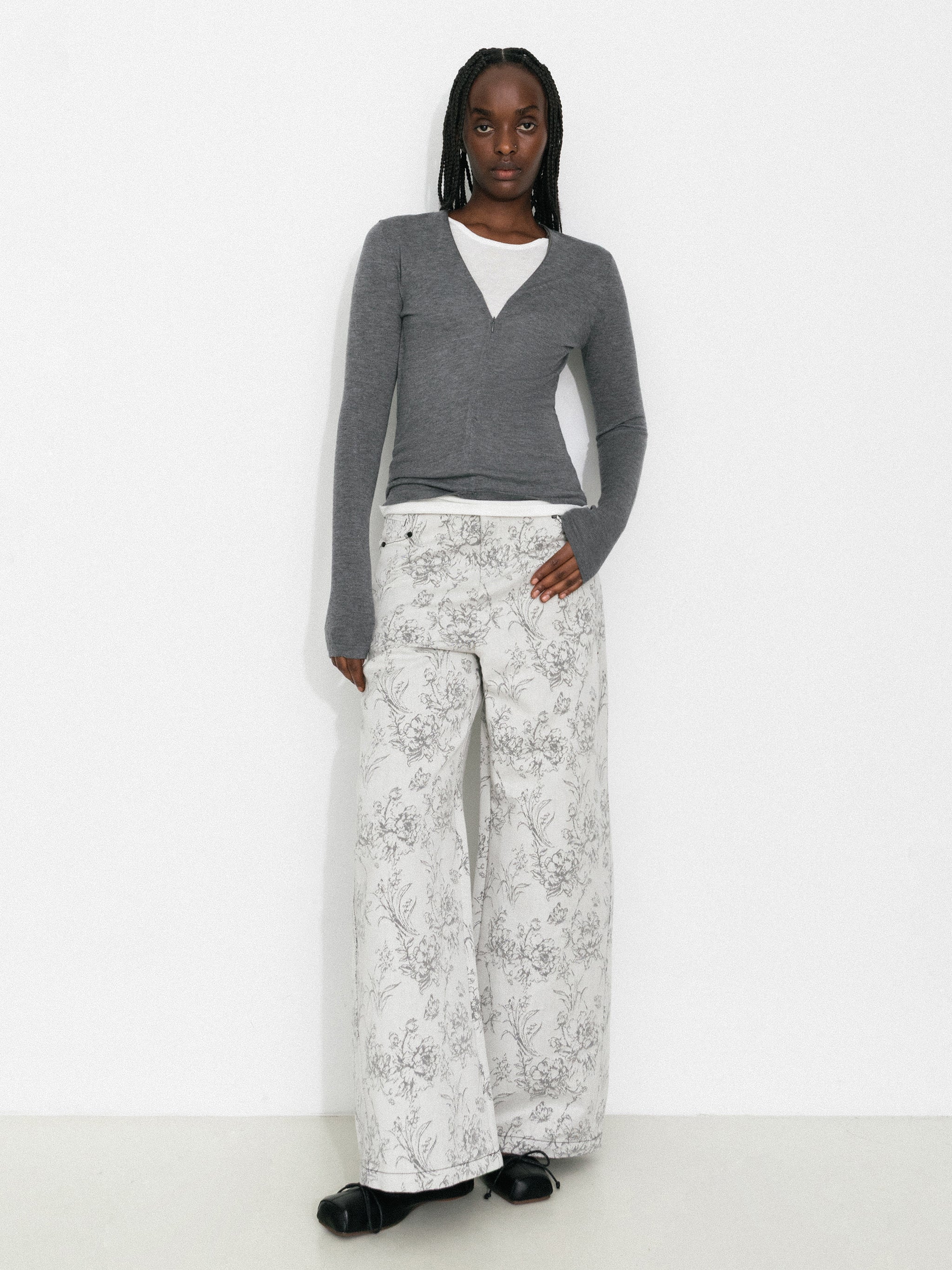Bohemian Loose-Fit Patterned Straight Pants-4