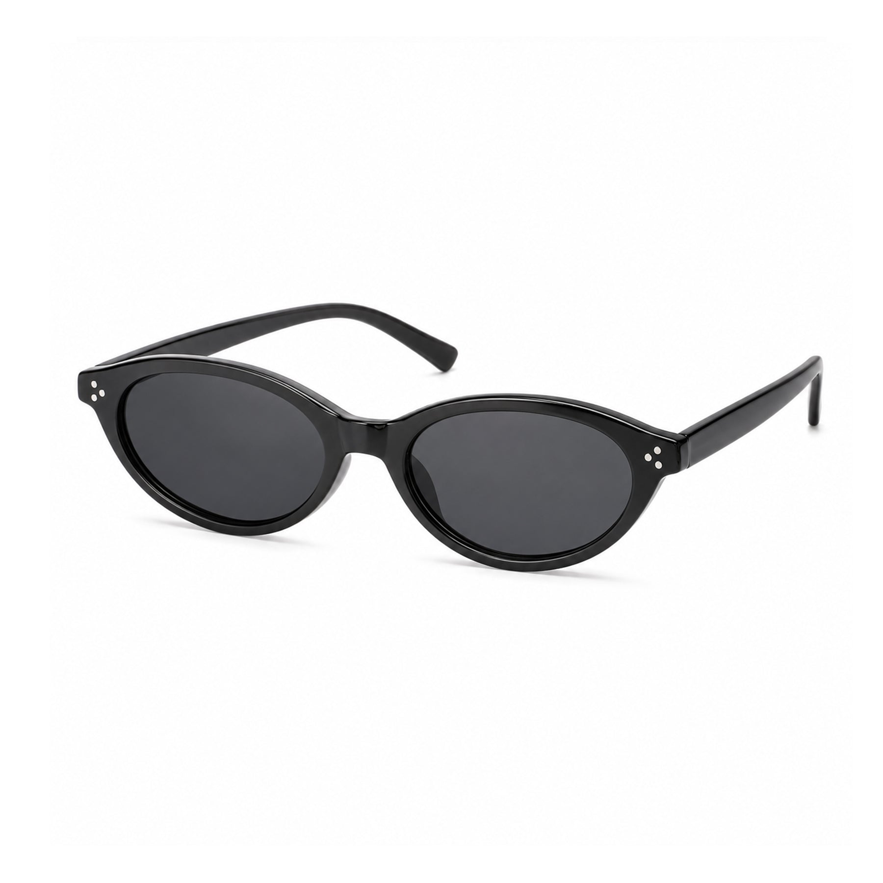 Slim Oval Sunglasses with Stud Detail-3