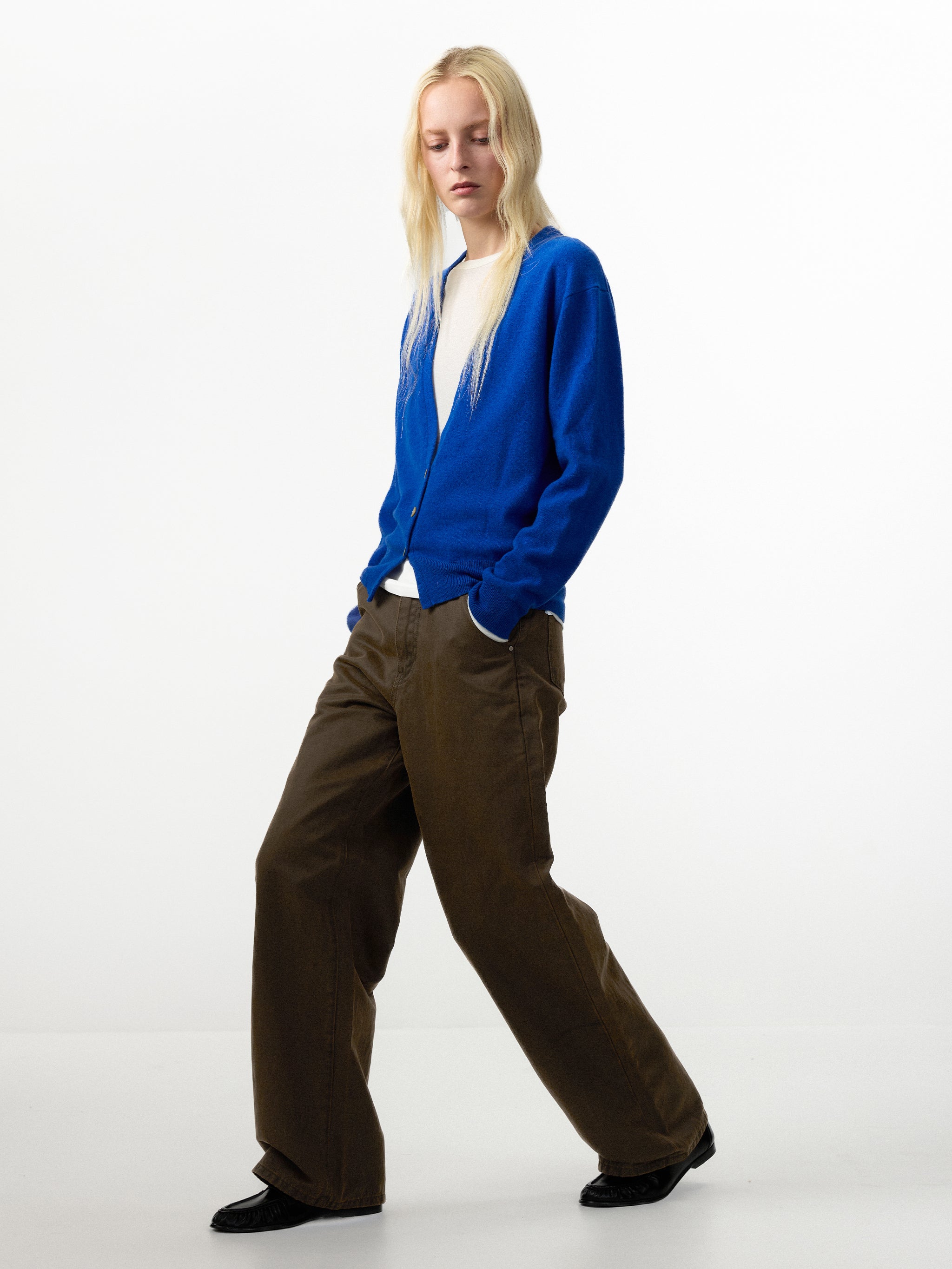 CUBIC 100% Wool V Neck Cardigan-4