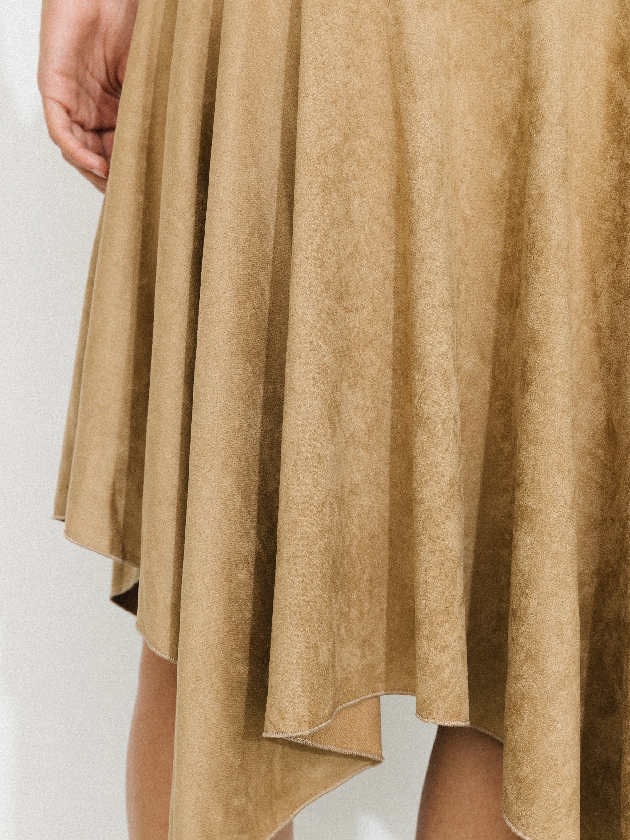 Asymmetrical Suede Skirt-4