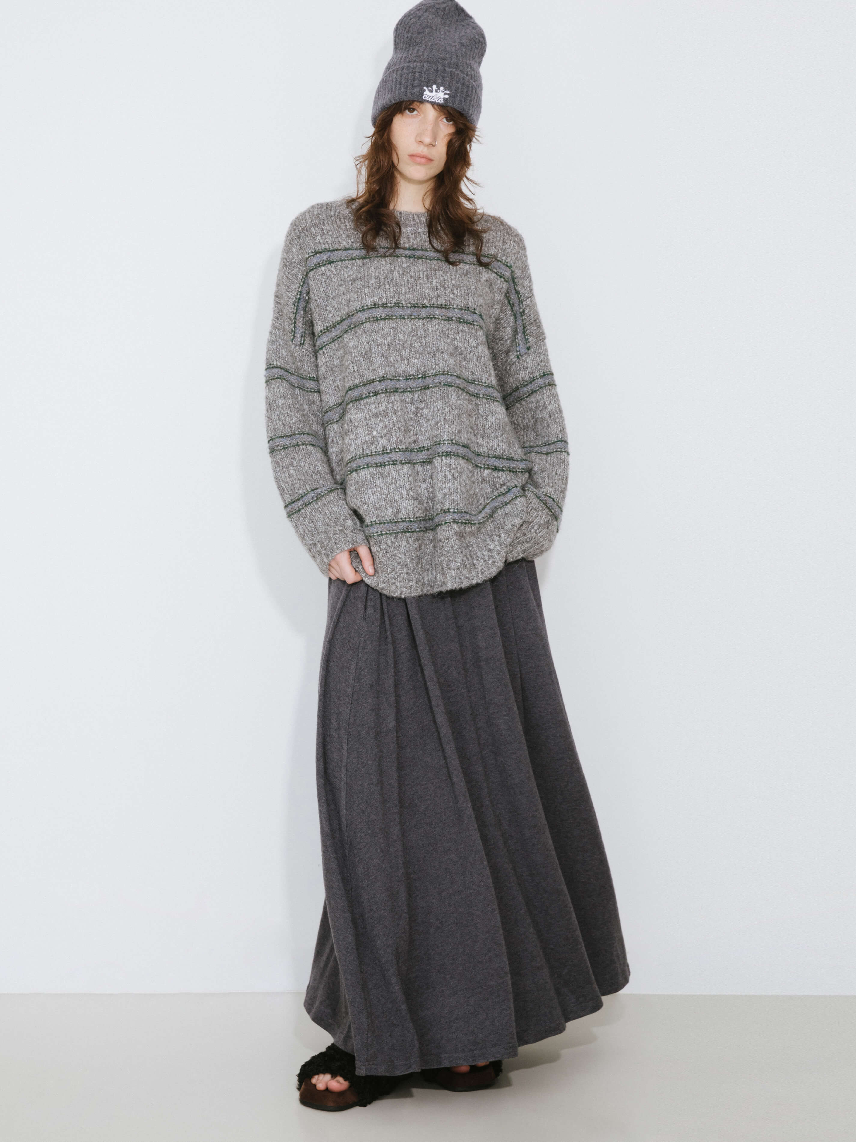 Striped Long Oversized Sweater-4