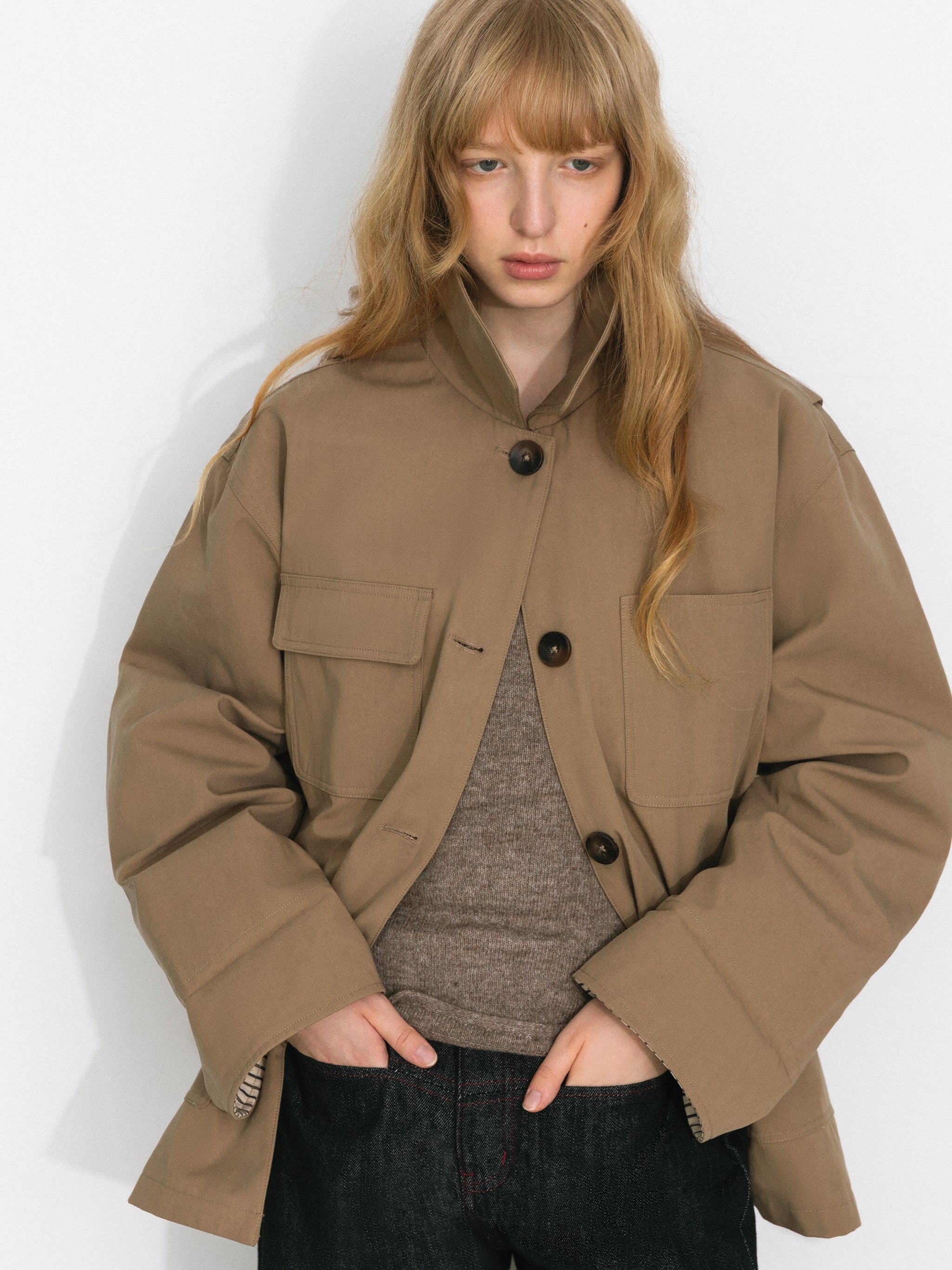 Classic Barn-Style Modal-Blend Cotton Down Coat-4