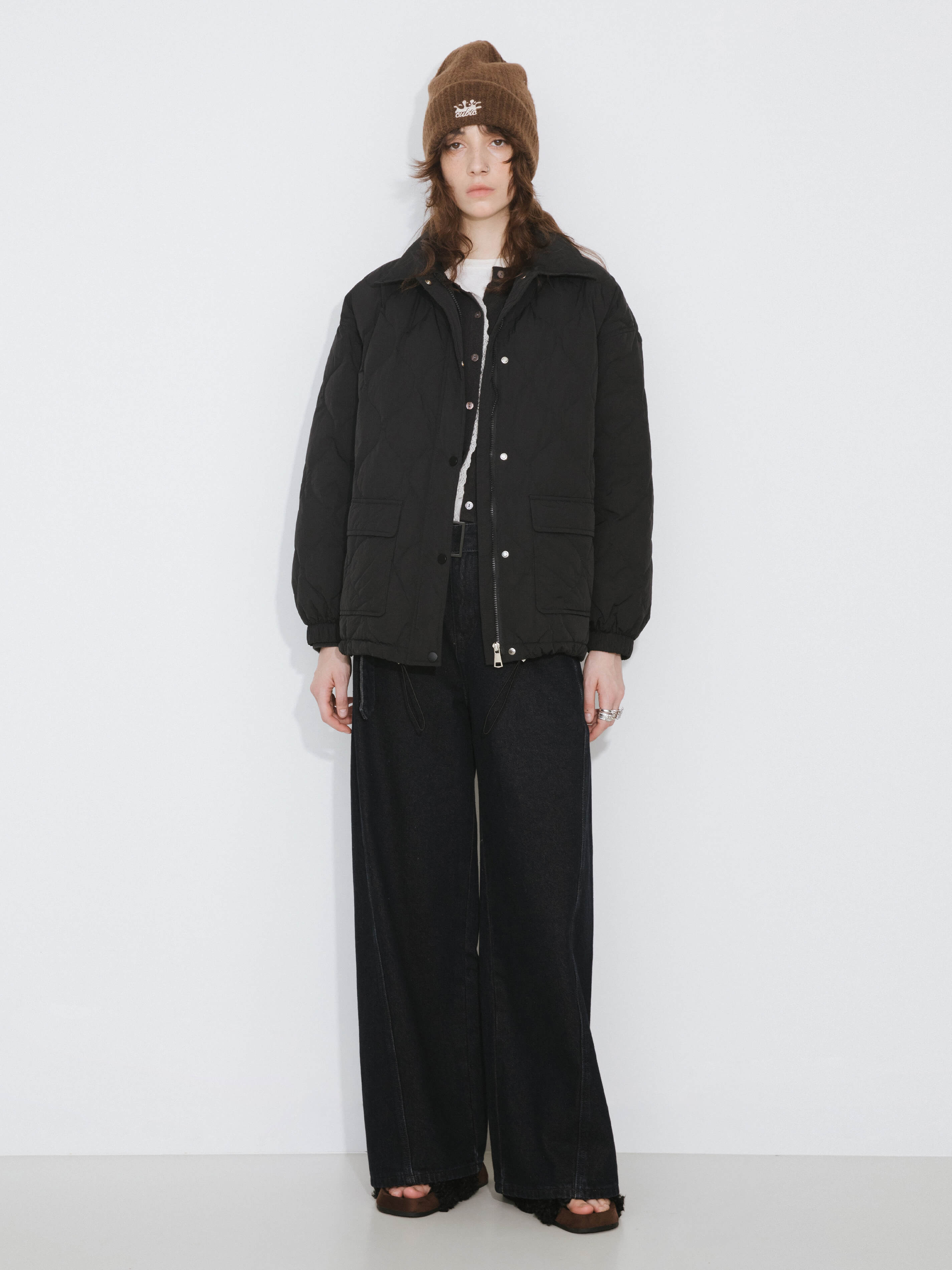 Diamond Padded Short Puffer Jacket-4