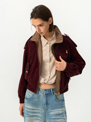 CUBIC Burgundy Harrington Jacket