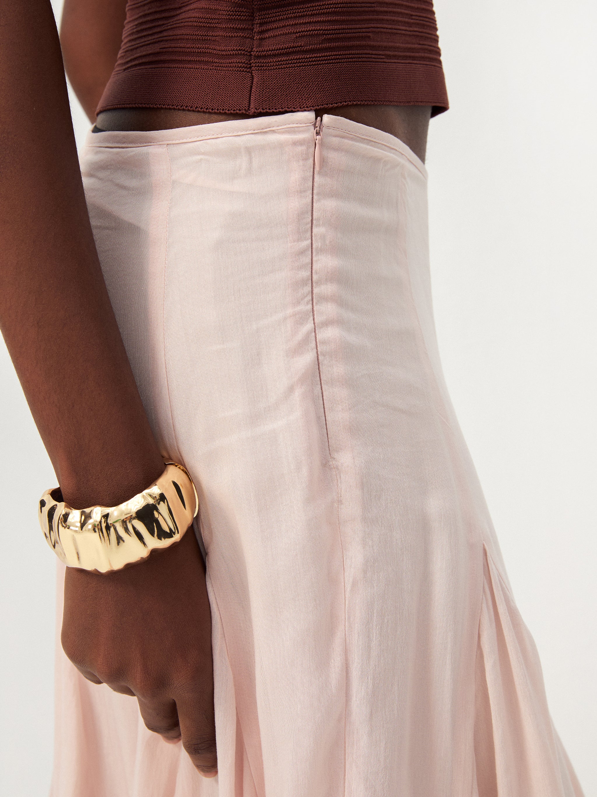 CUBIC Lyocell Flowy Midi Skirt-4