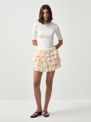 CUBIC Layered Ruffle Tiered Mini Skirt