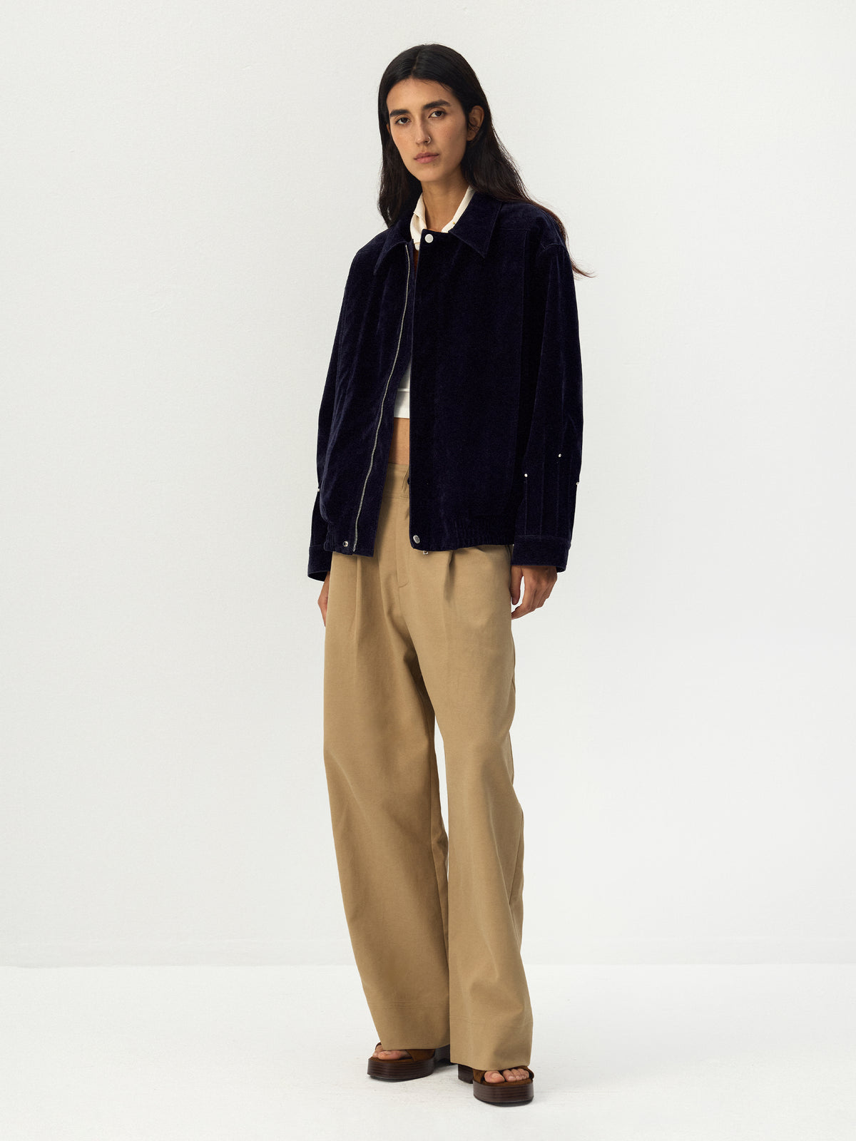 CUBIC Pleated Wide-Leg Trousers-4