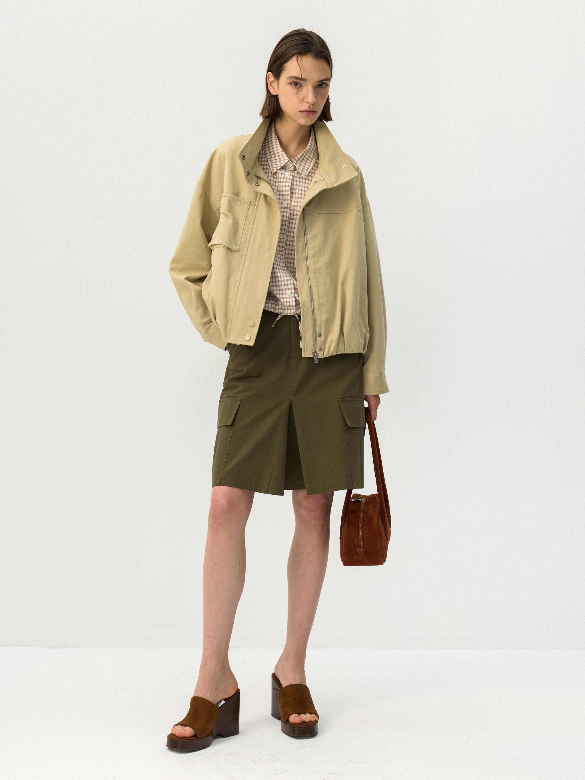 CUBIC Charcoal Cotton Utility Jacket-4