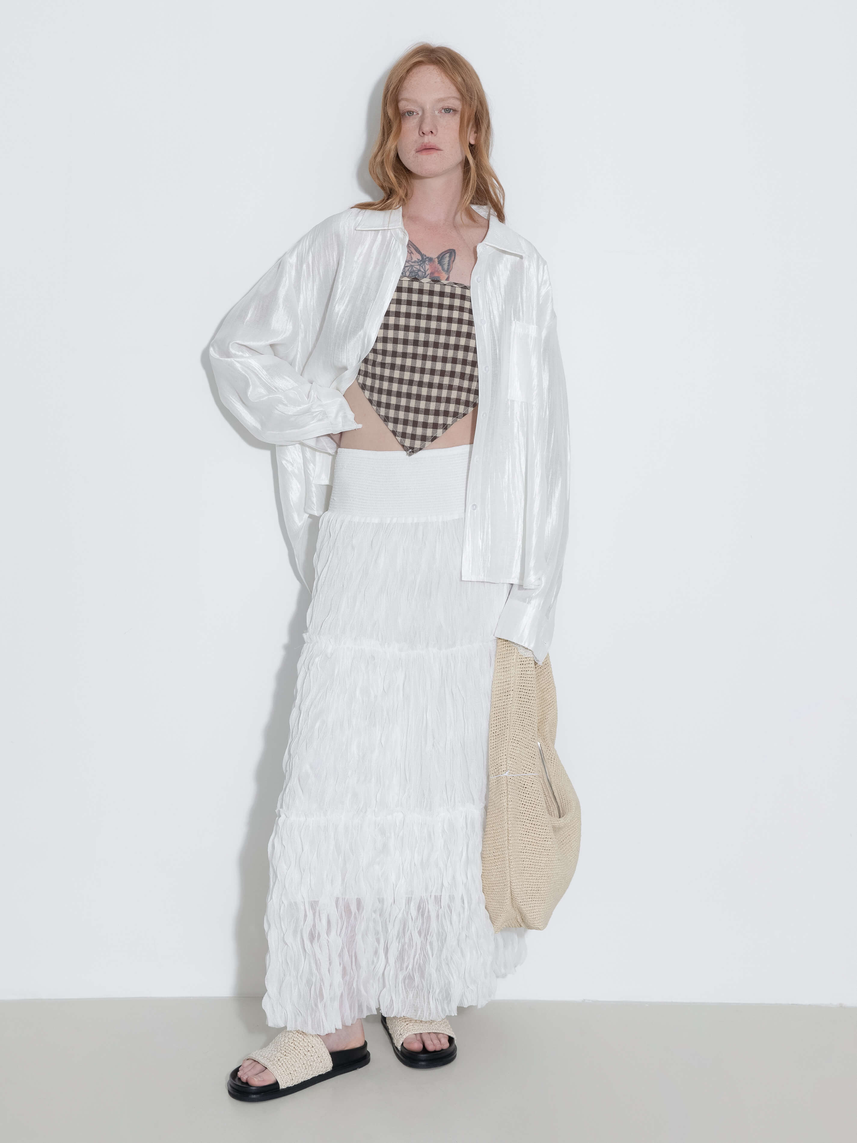 Lace Patchwork Loose Long Sleeves Shirt-5