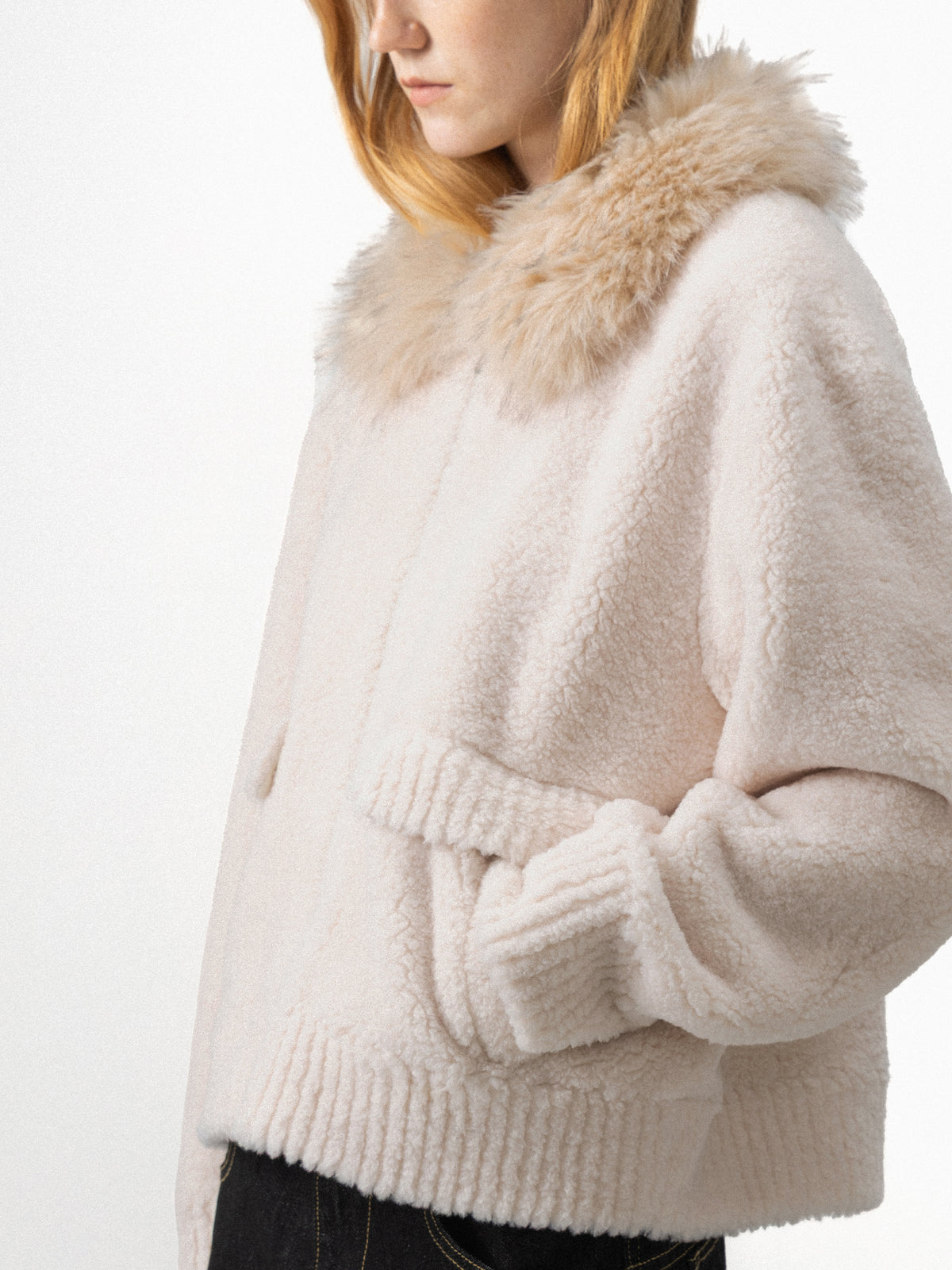 CUBIC Faux-Fur Collar Teddy Jacket-4