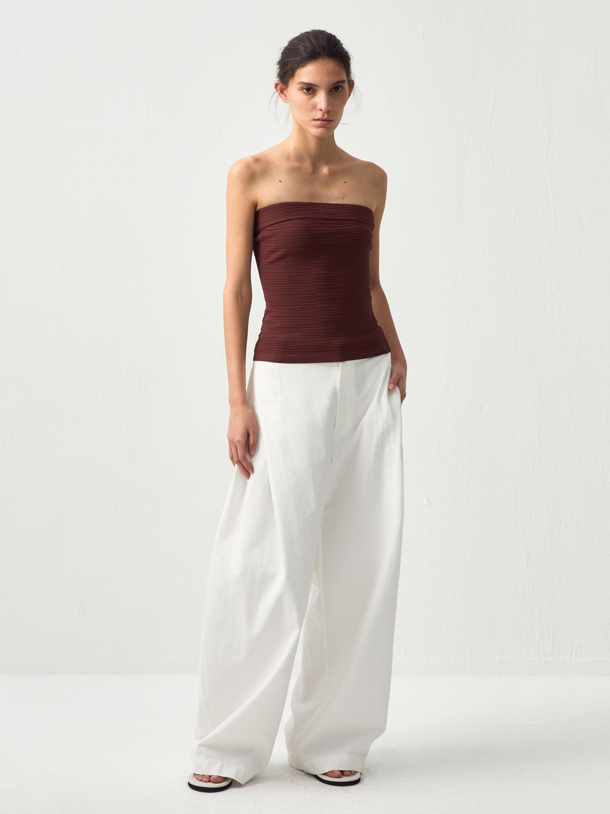 Sculpted Textured Fitted Knit Top-4