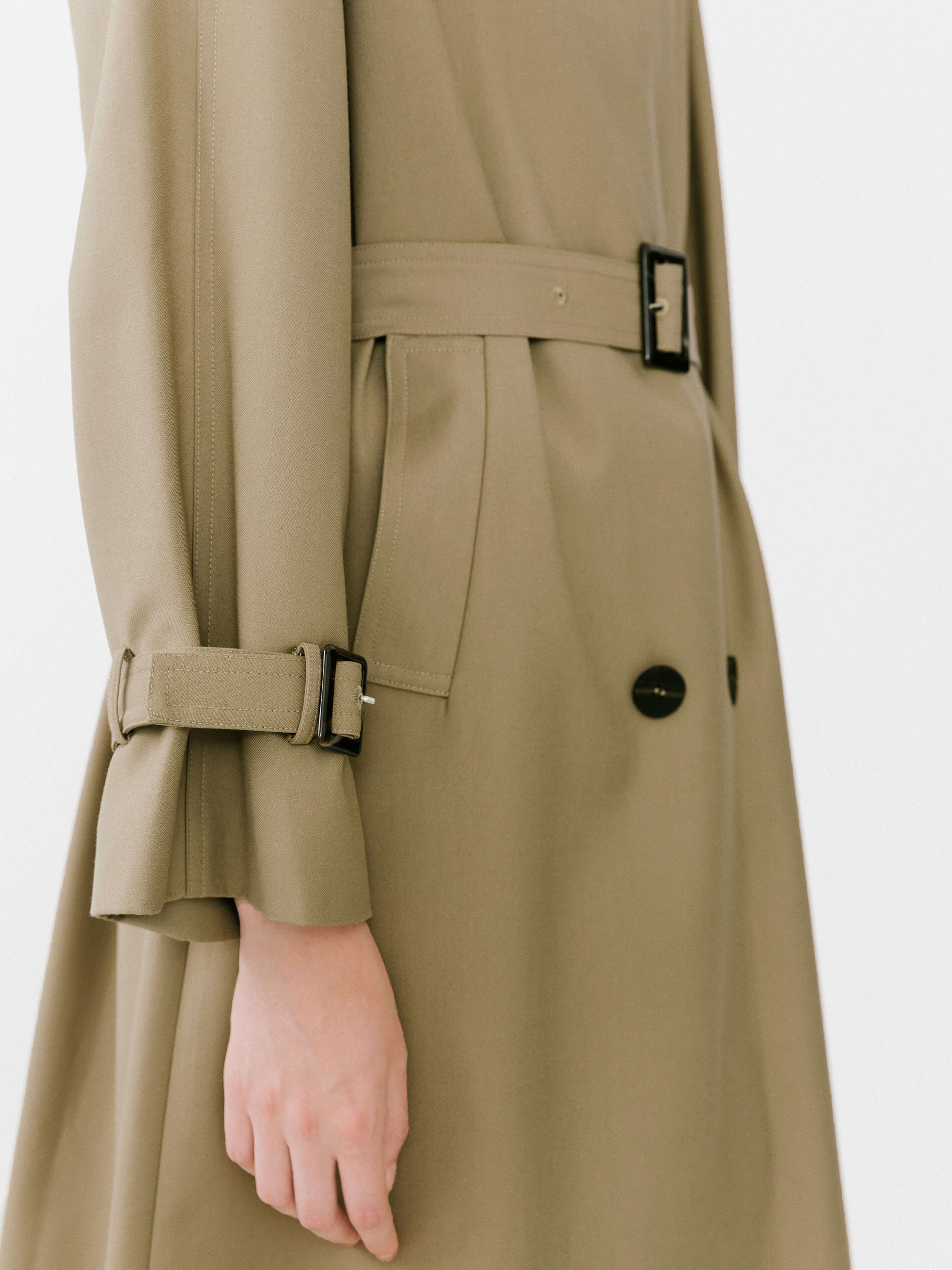 Classic Belted Double Breasted Trench Coat-4