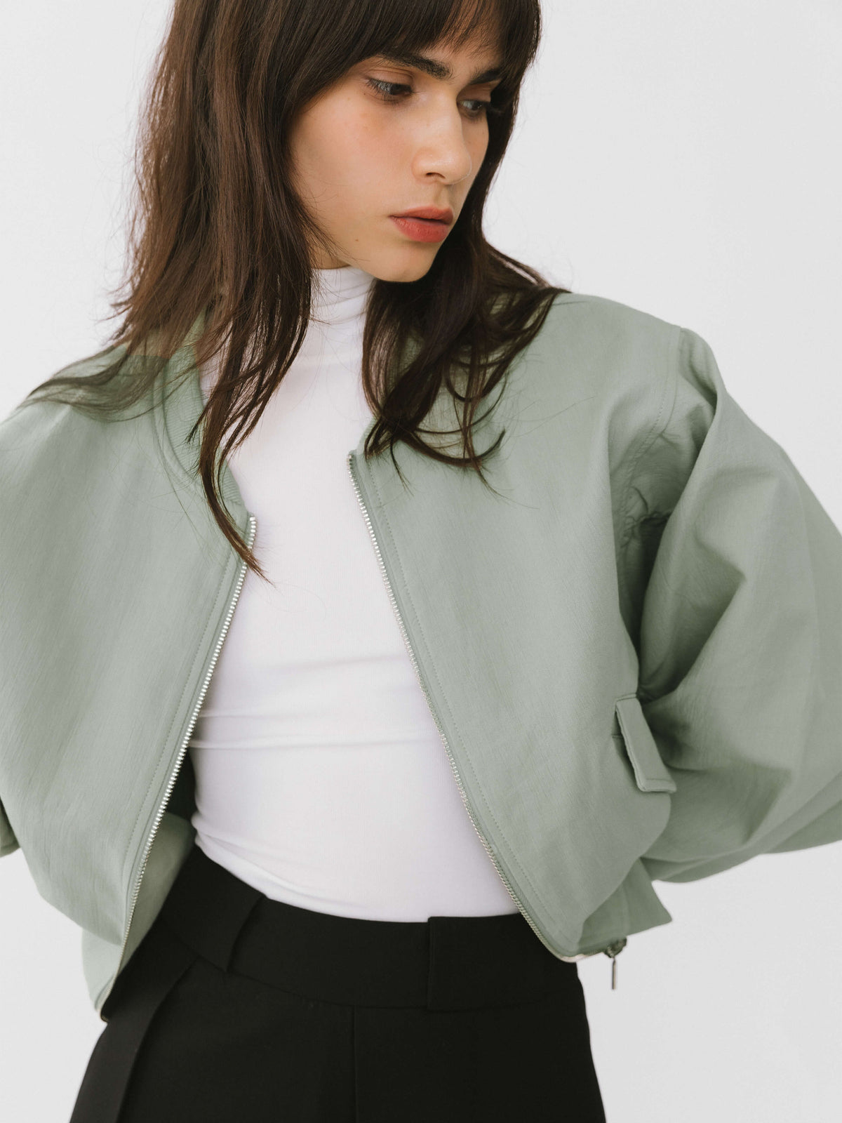 Mint Bomber Jacket-5