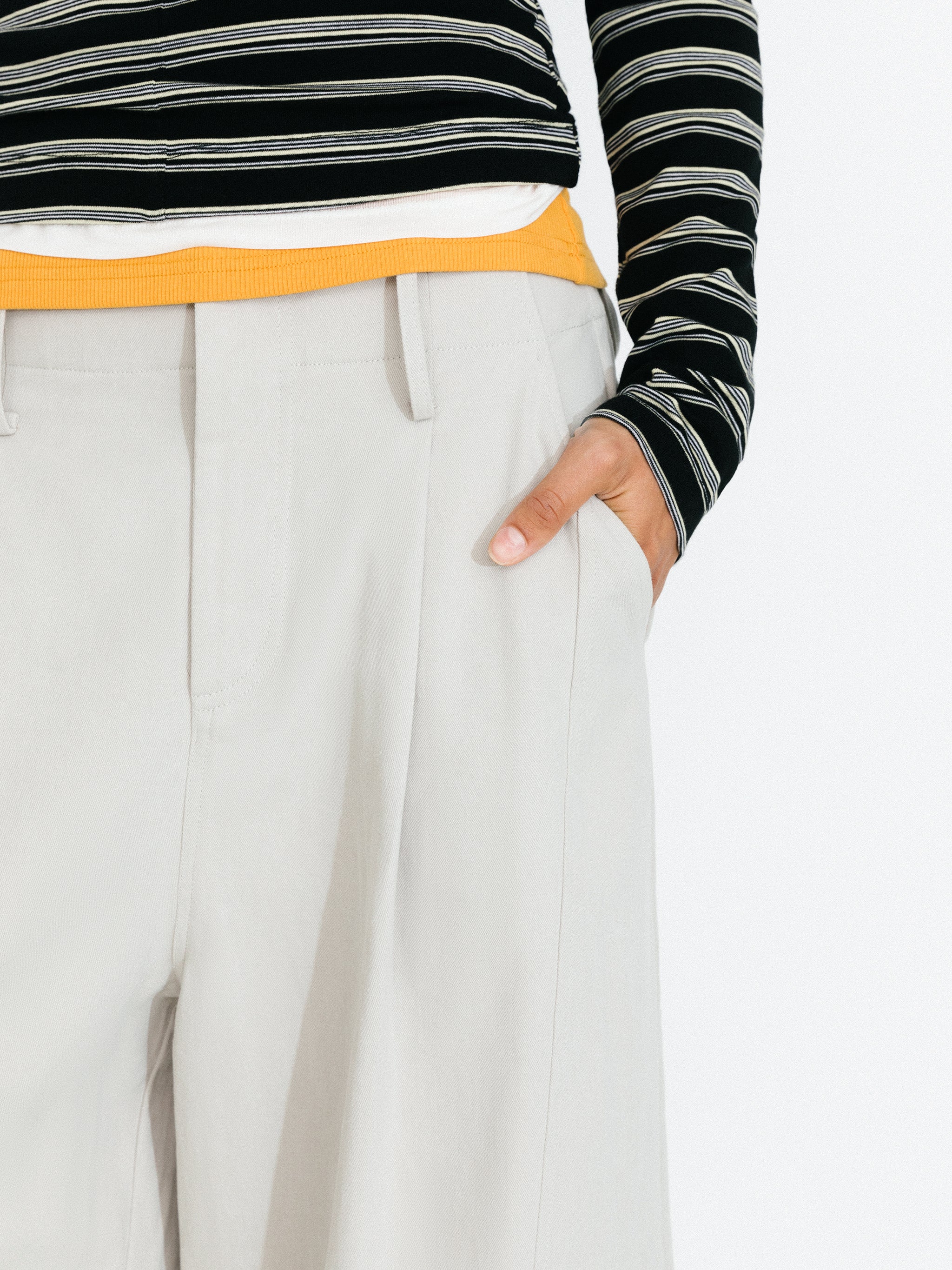 100% Cotton High-Waisted Wide-Leg Casual Trousers-8
