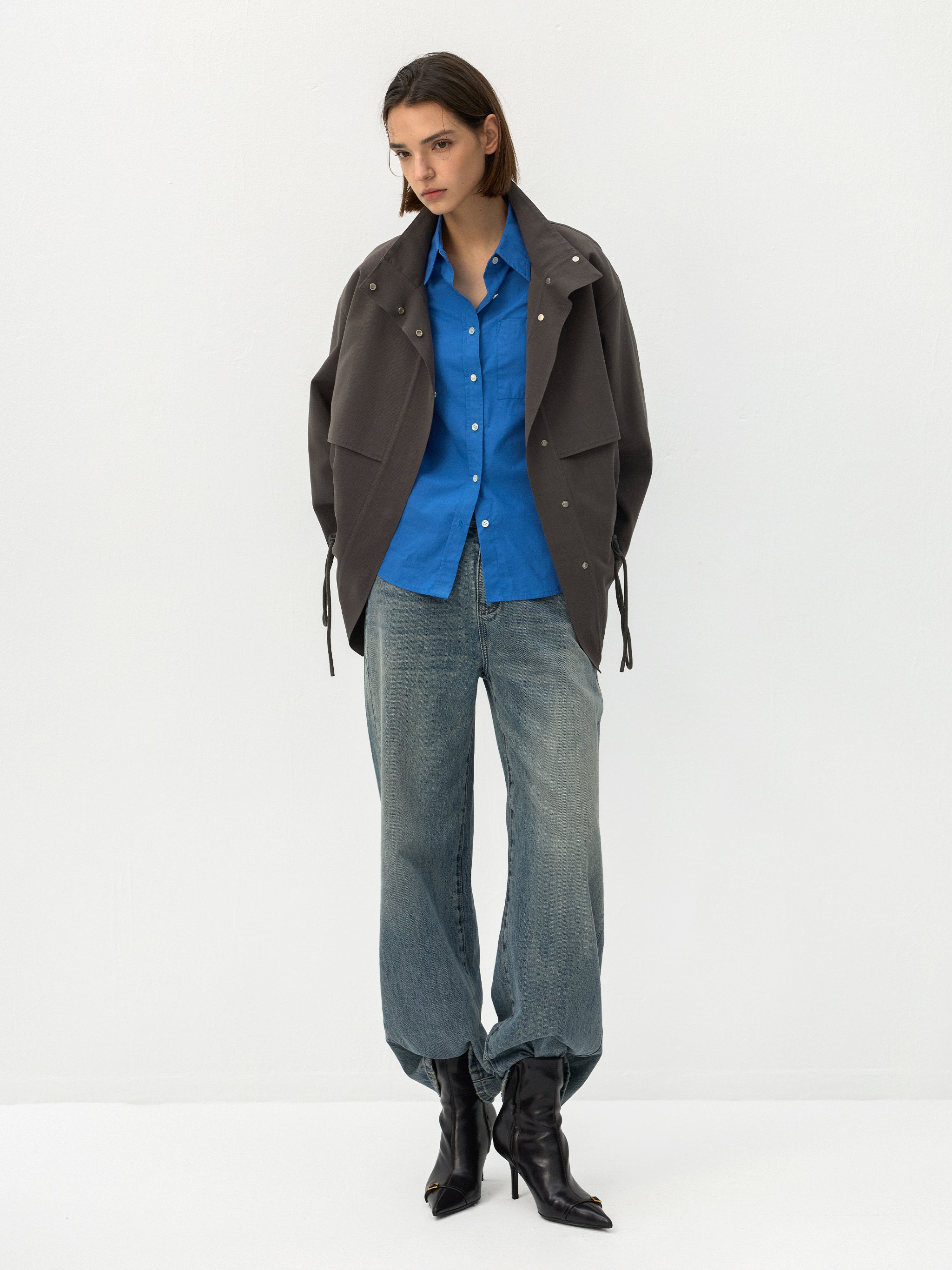 CUBIC Drawstring Cotton Field Jacket-4