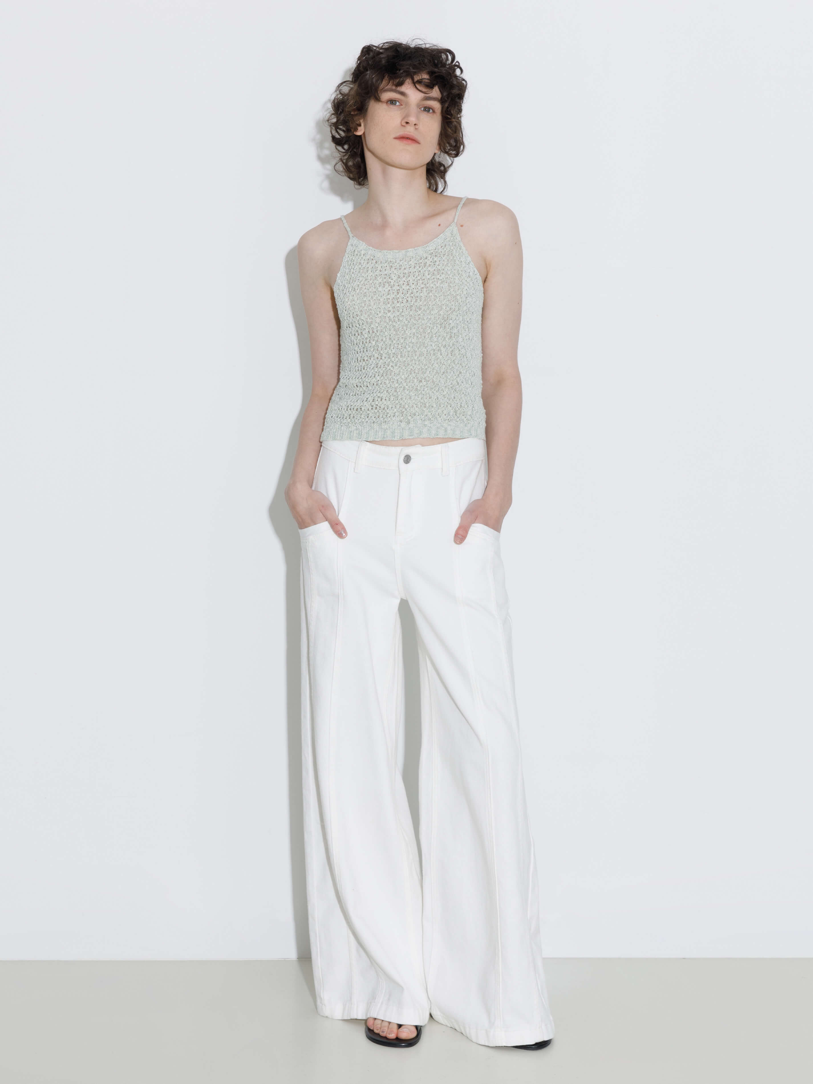 Thin Strap Ribbed Knit Vest-4