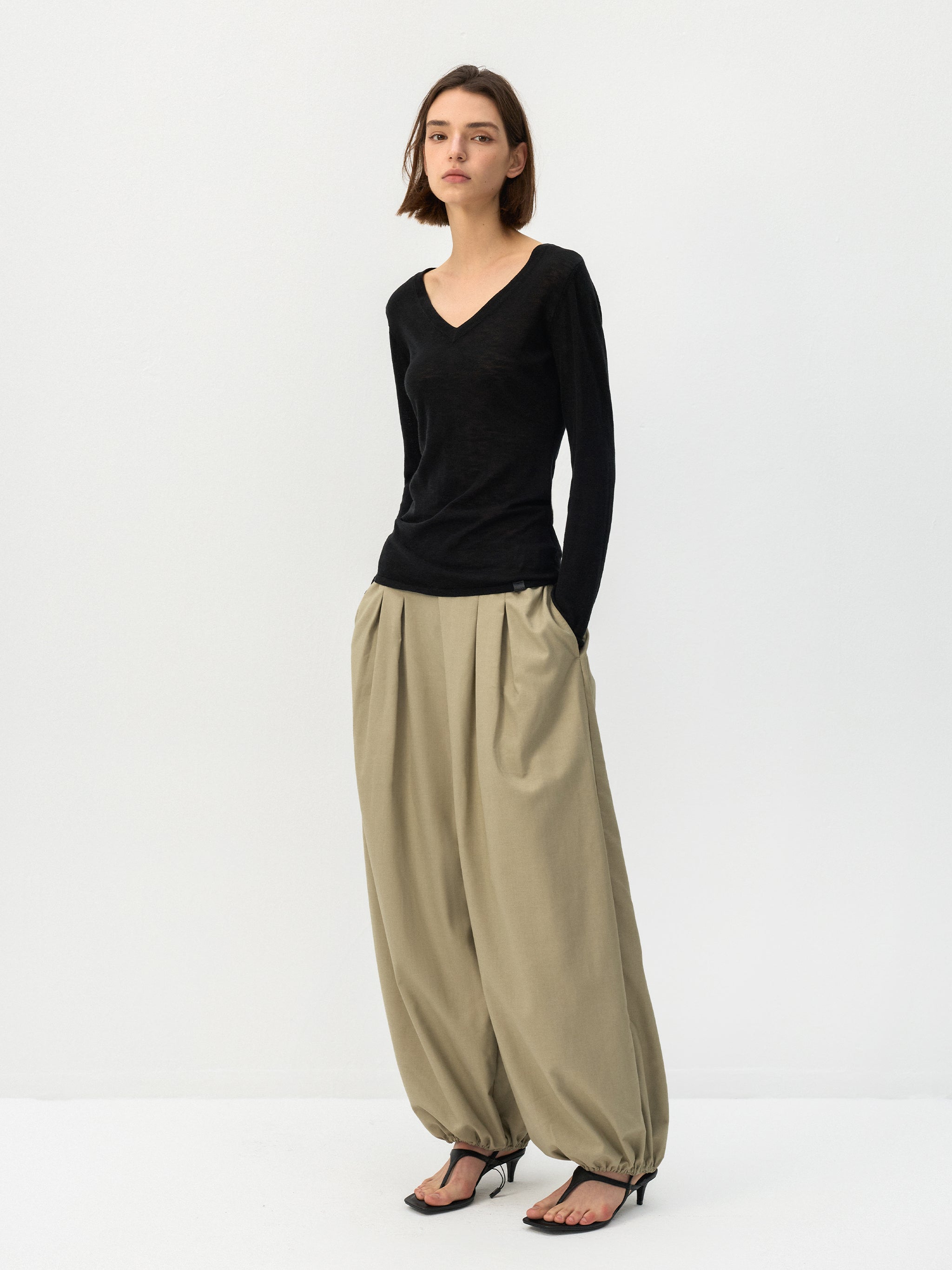 CUBIC Pleated Balloon Pants-4
