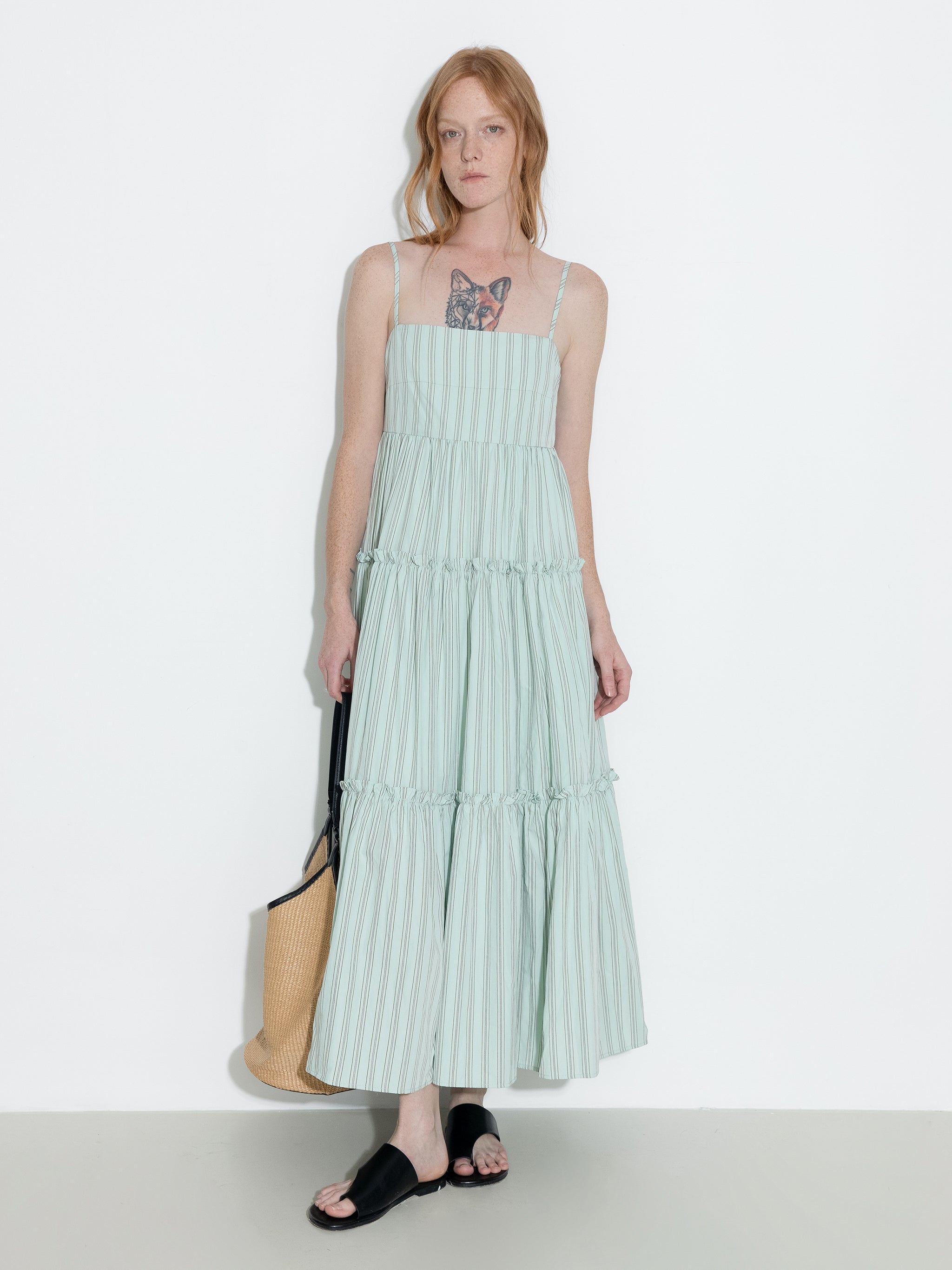 Strap Striped Cake Dress-4