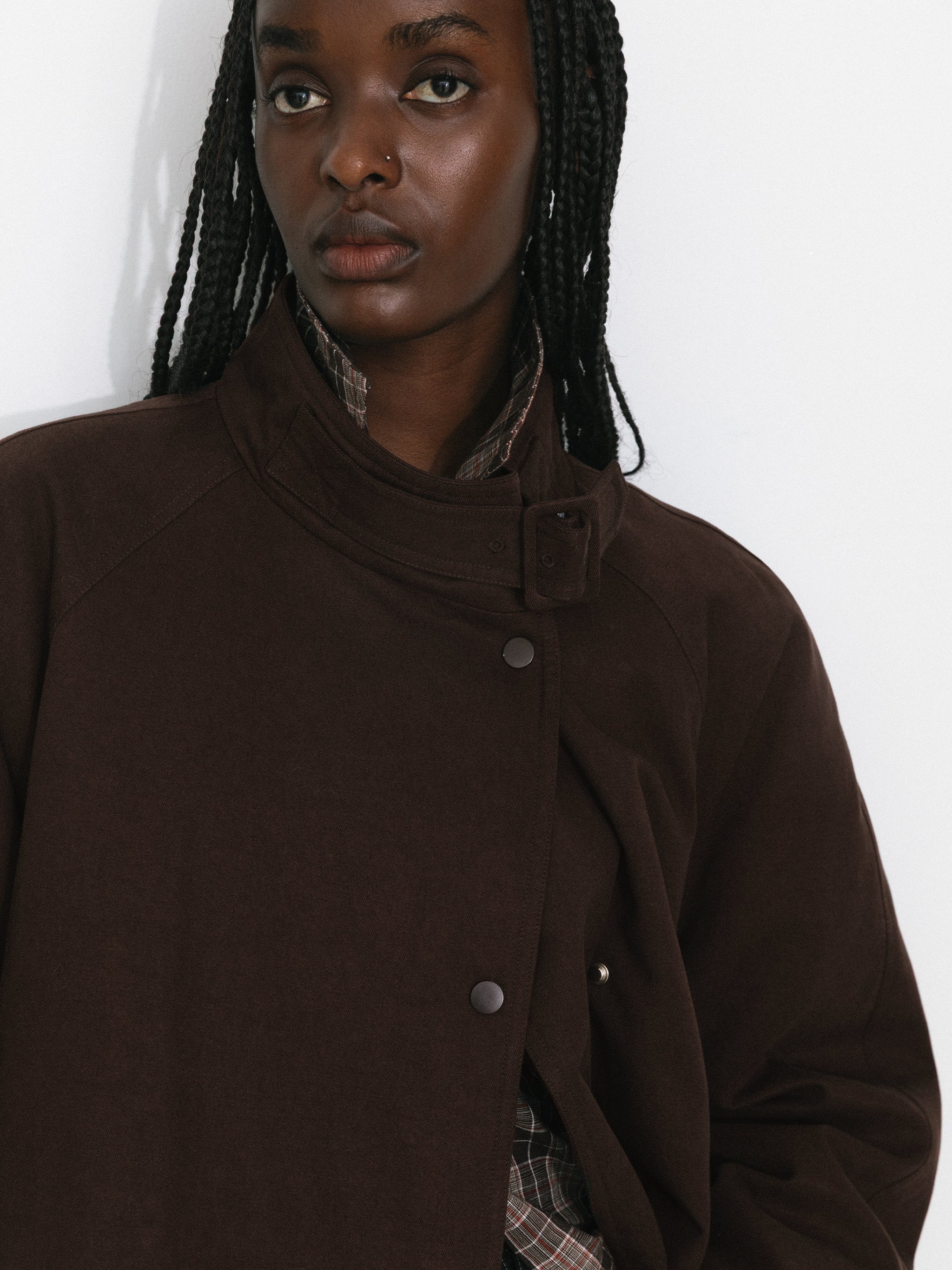 Convertible Collar Long Down Trench Coat-4