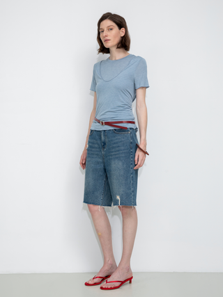 Convertible Layered Short-Sleeve T-Shirt
