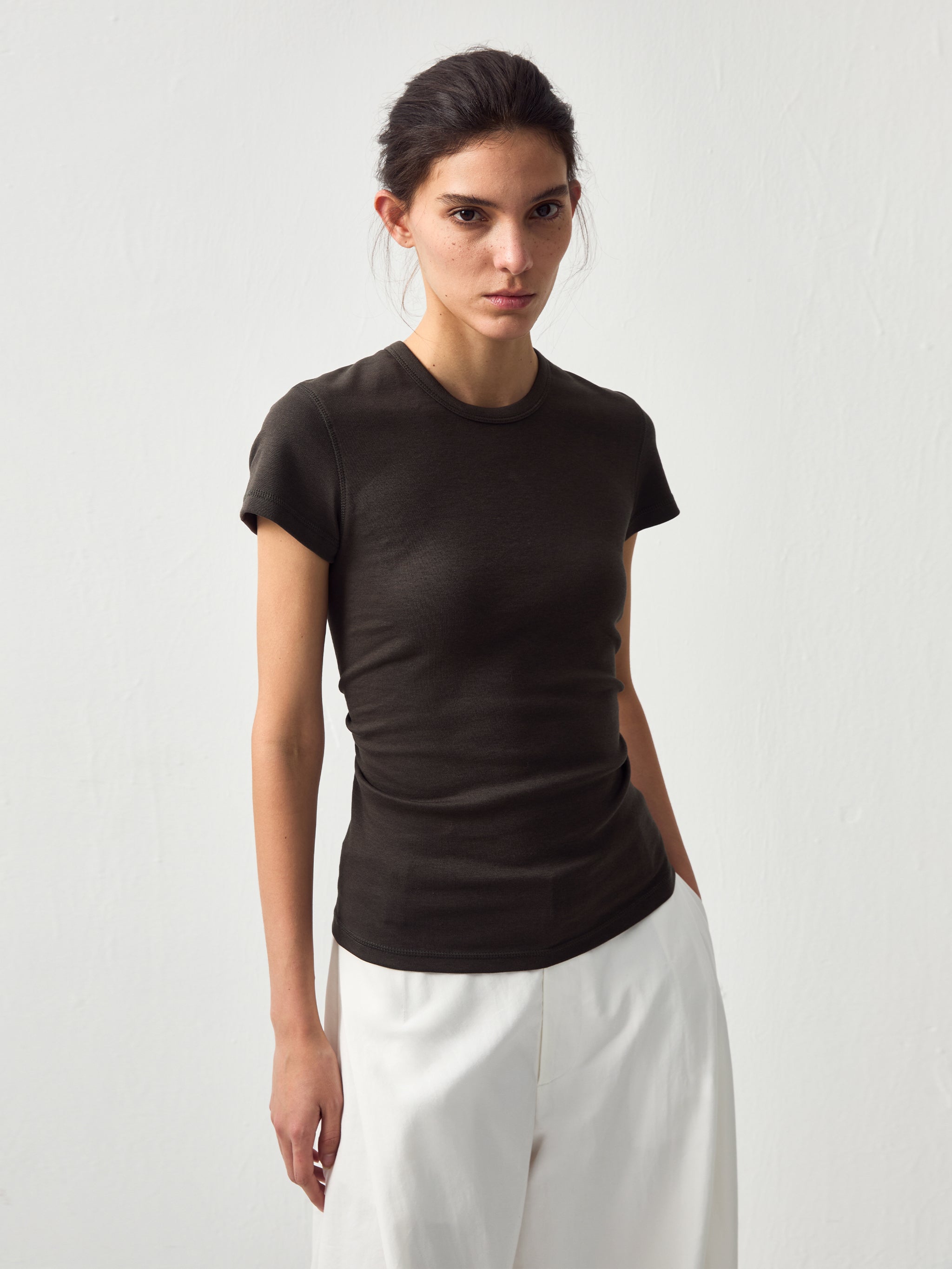 CUBIC Slim Cropped Crew Neck Top-2
