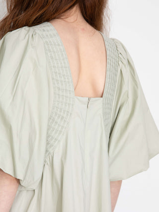100% Cotton Puff Sleeve Loose-Fit Vacation Dress