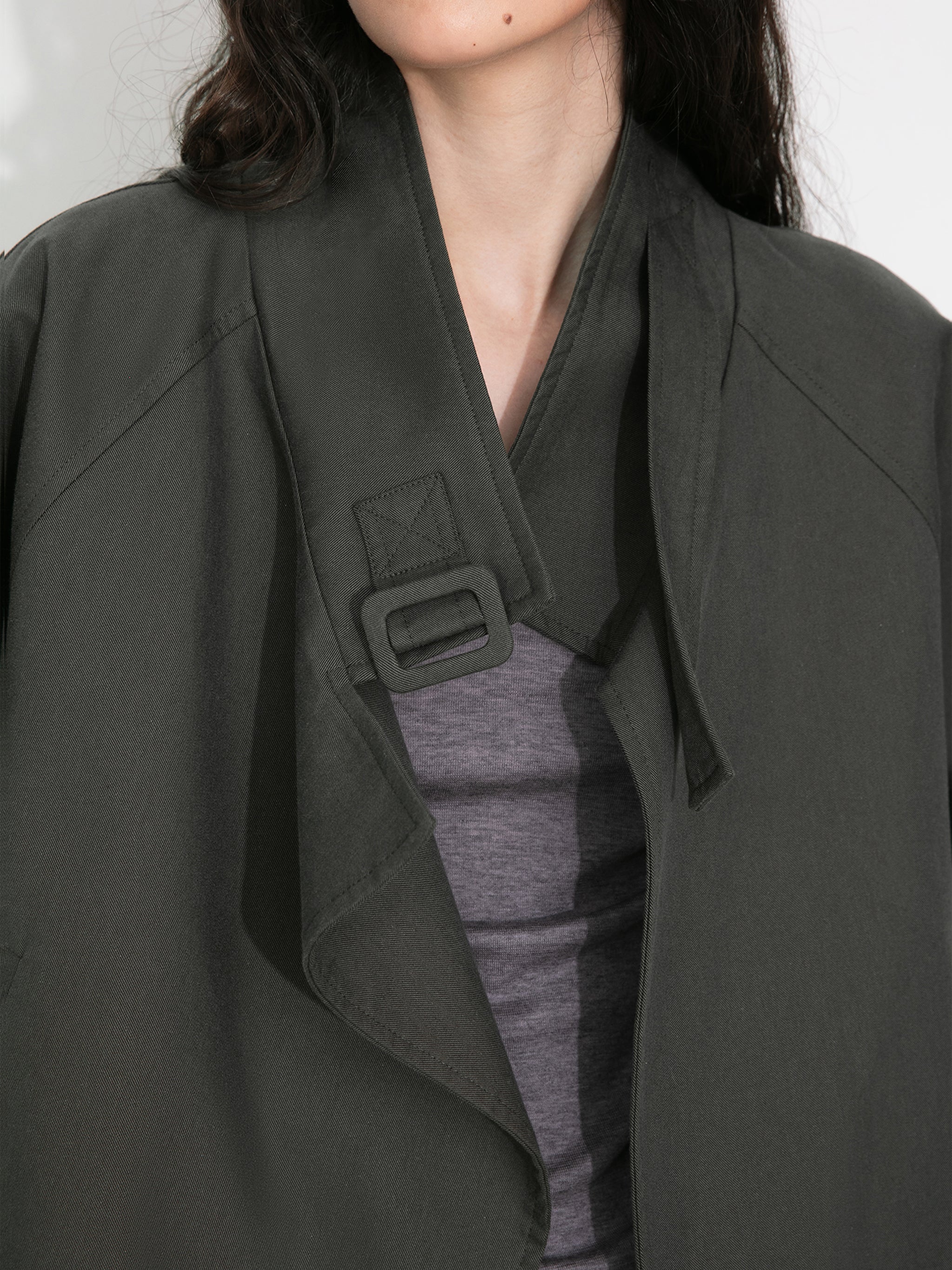 Overlay Cropped Trench Coat-4