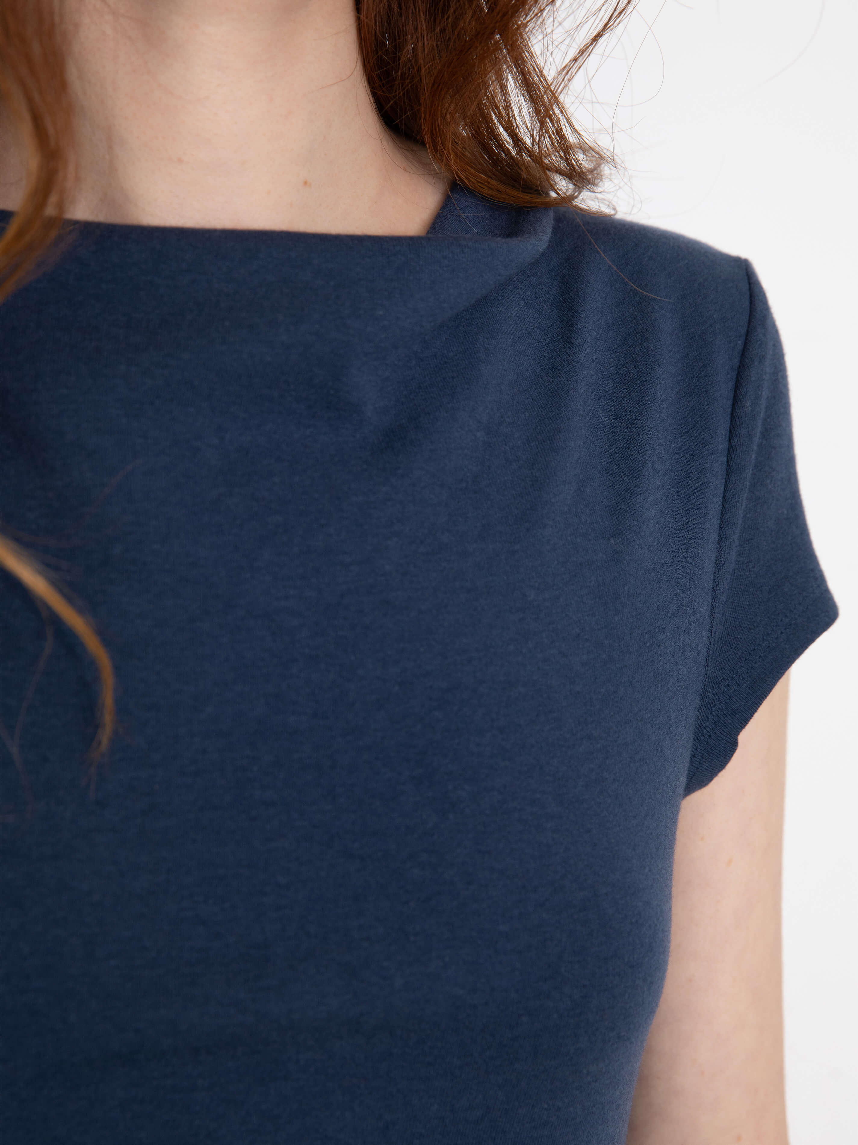 C by CUBIC Draped Neck Short-Sleeve T-Shirt-5