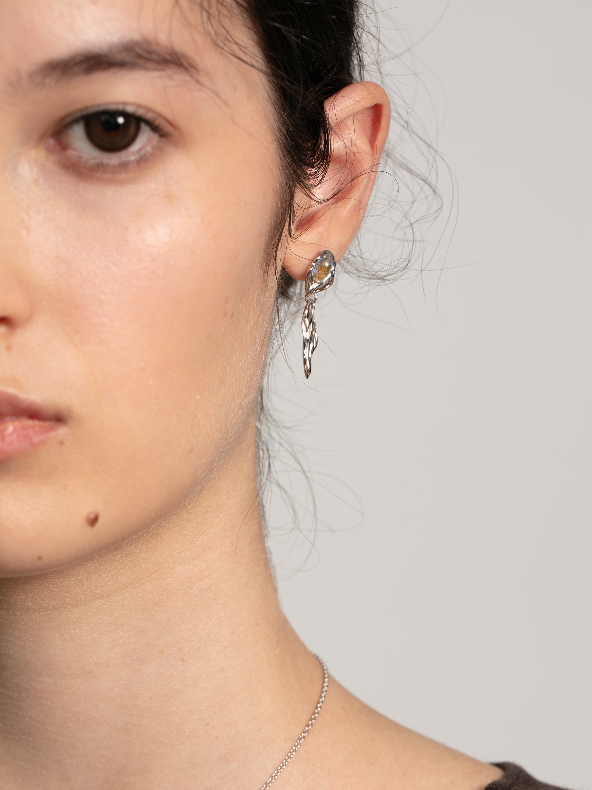 Irregular Moonstone Earrings-4