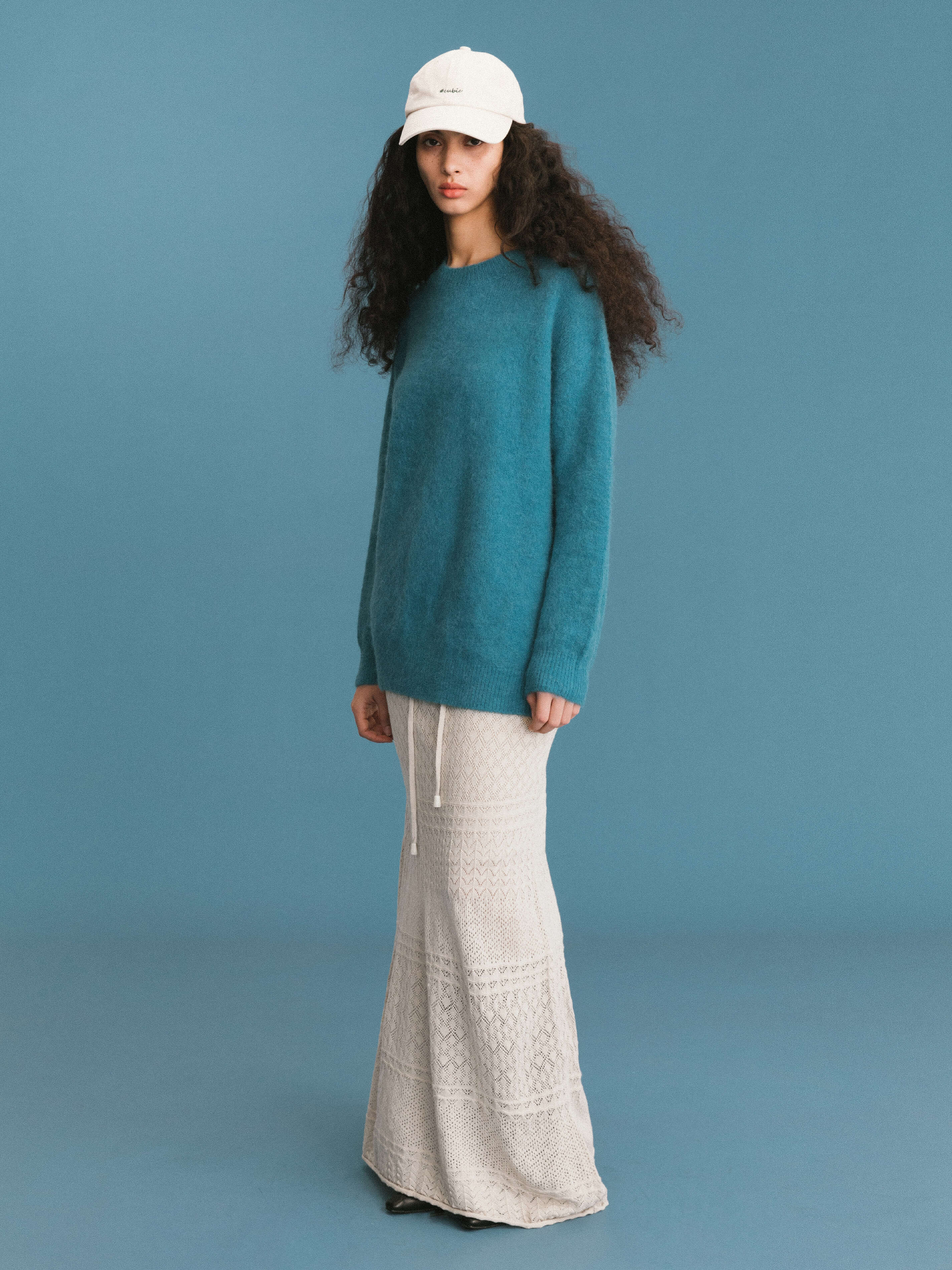 ONE BY CUBIC Knitted Wool Maxi Wrap Skirt-5