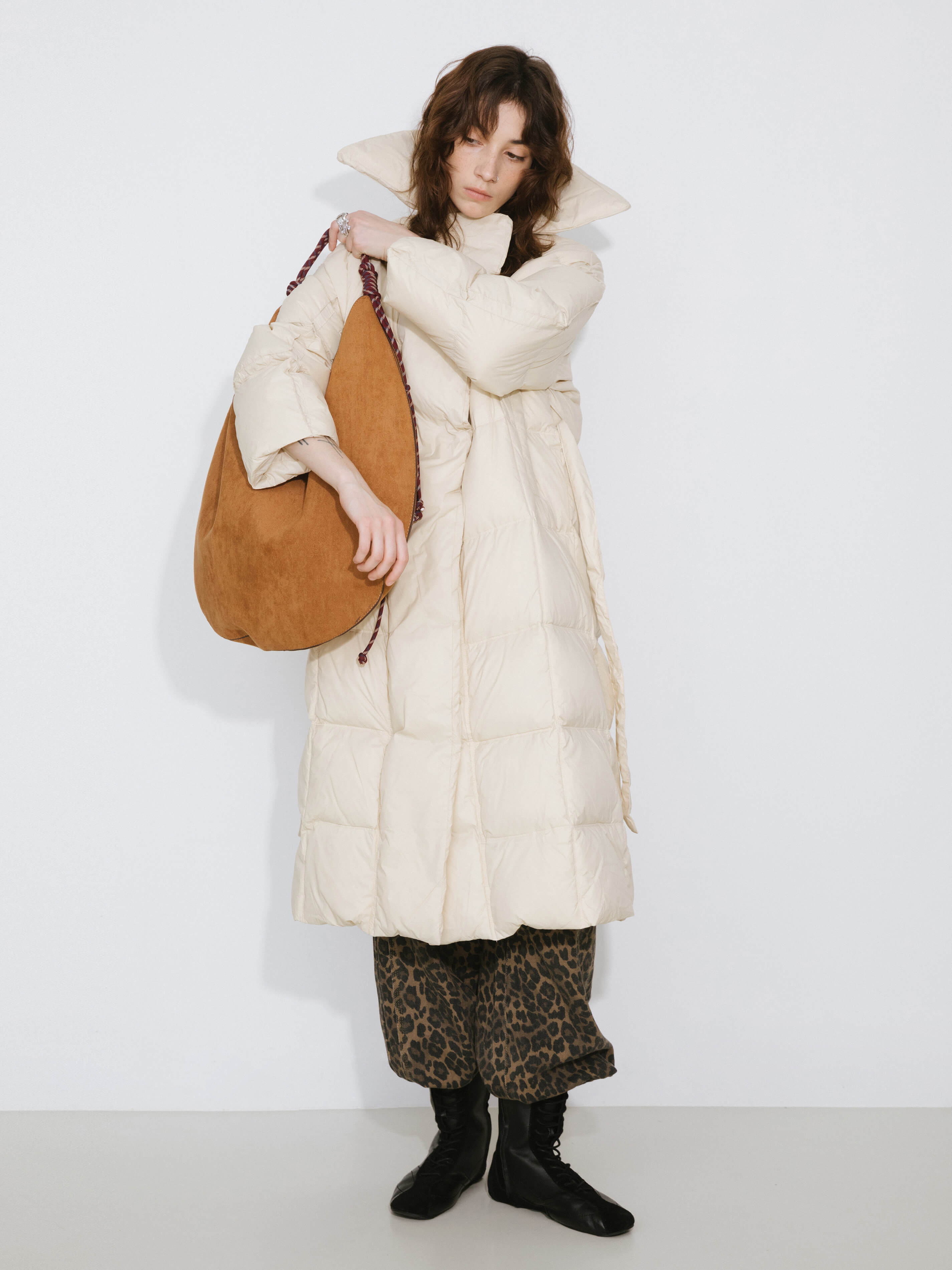 Long Boxy Down Coat-4
